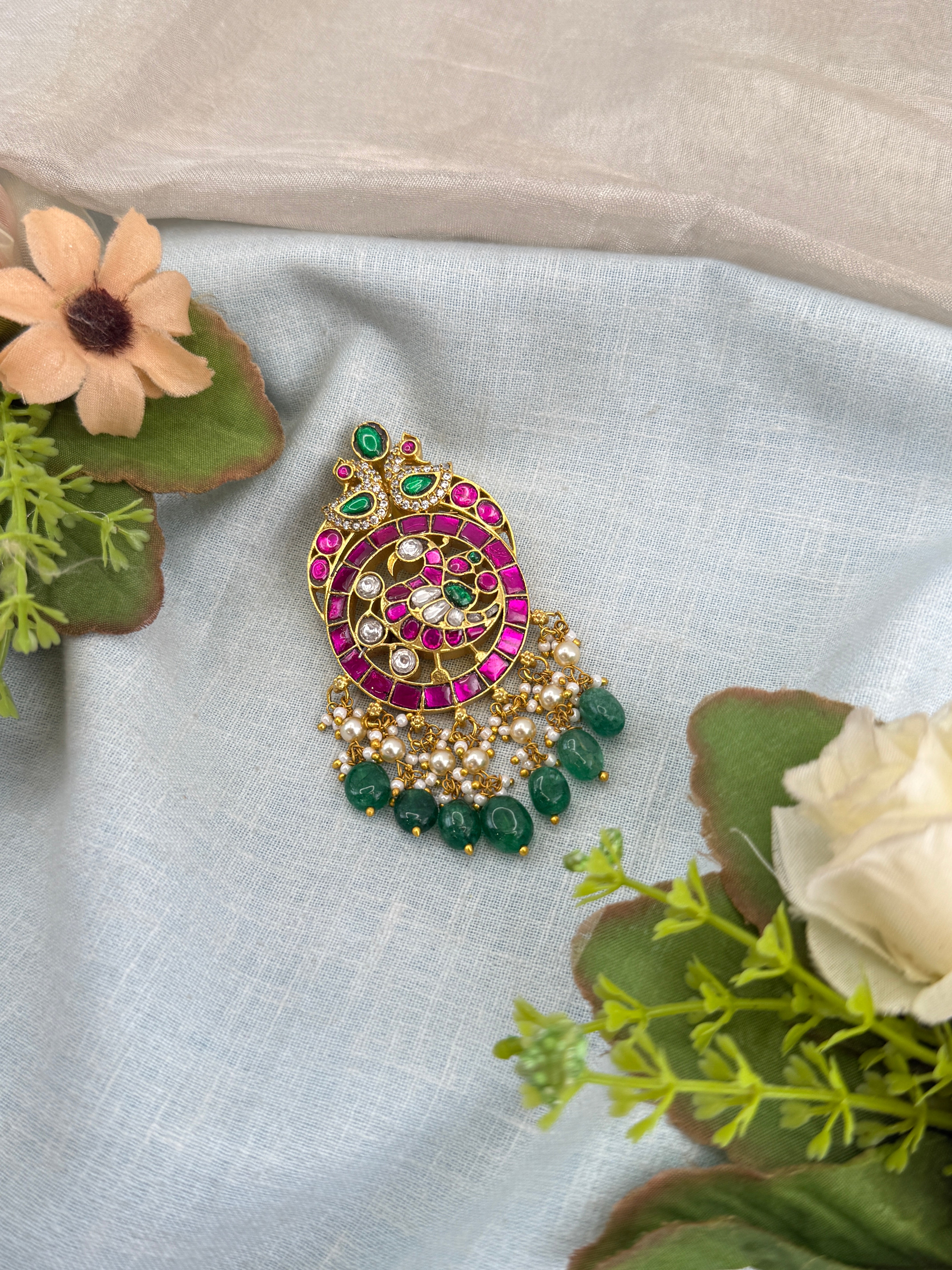 Antique Earrings, Bridal antique Kundan earrings, Antique kundan Jhumka