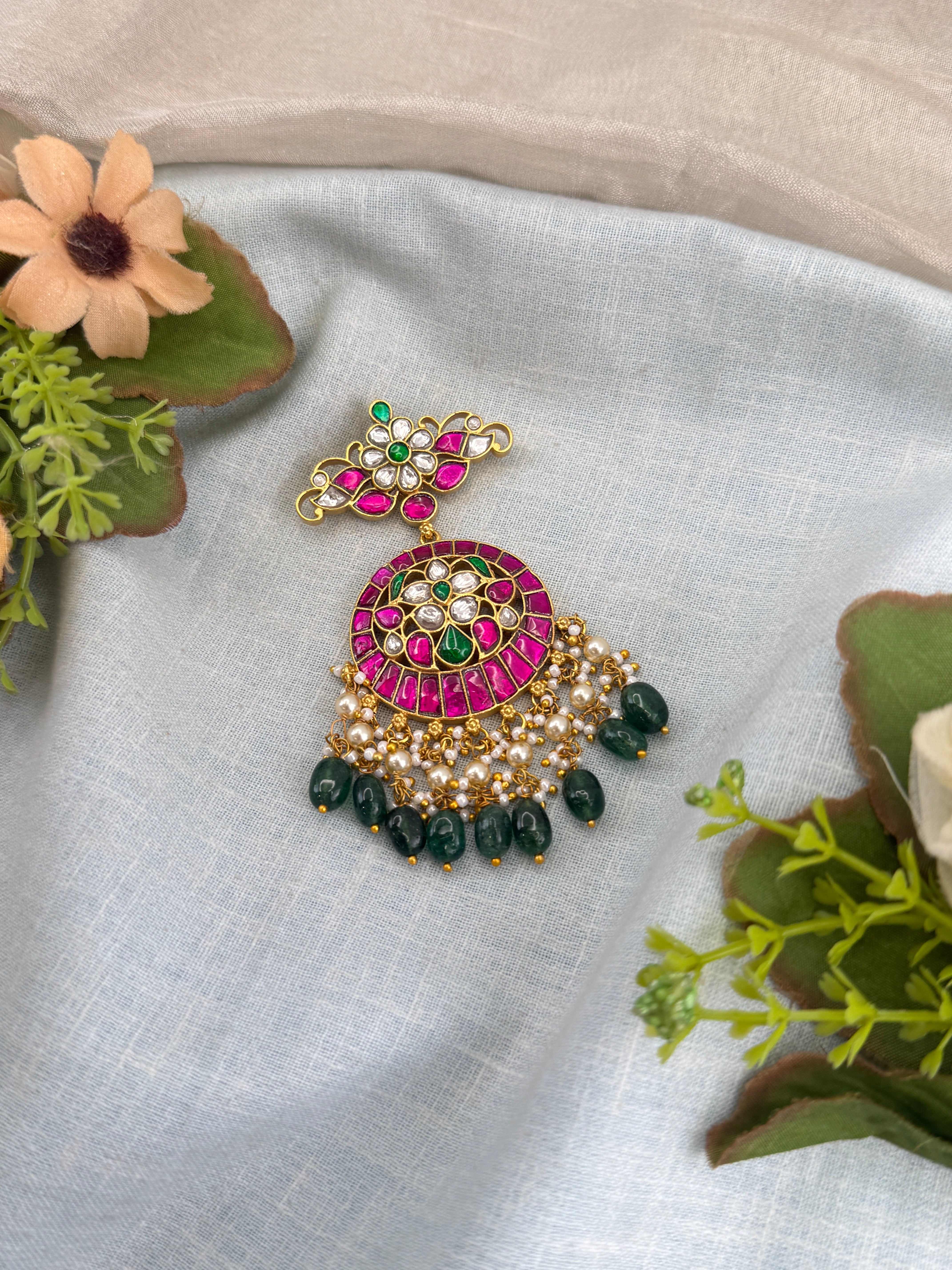 Antique Earrings, Bridal antique Kundan earrings, Antique kundan Jhumka