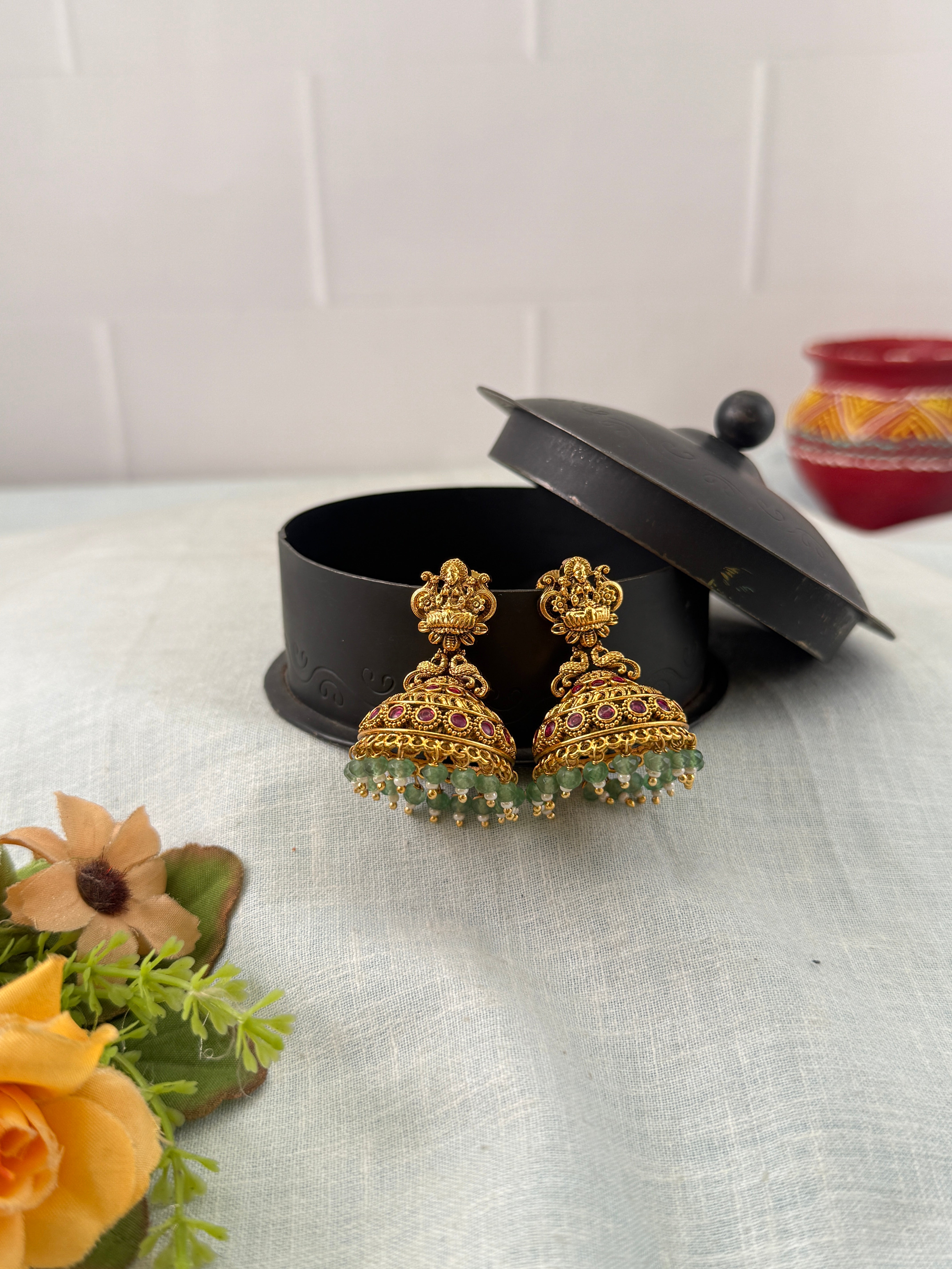 Antique Earrings, Bridal antique earrings, Antique Jhumka