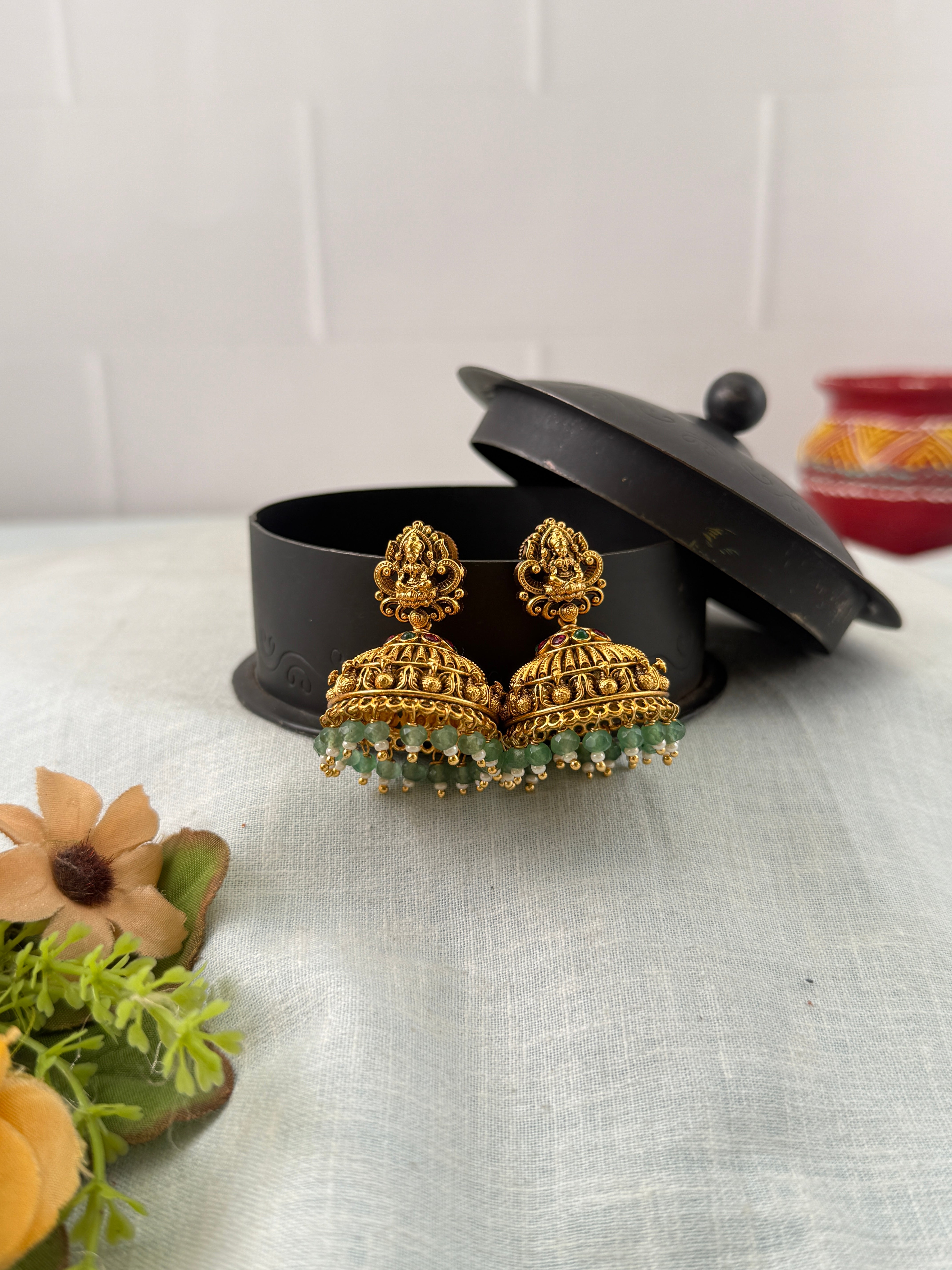 Antique Earrings, Bridal antique earrings, Antique Jhumka