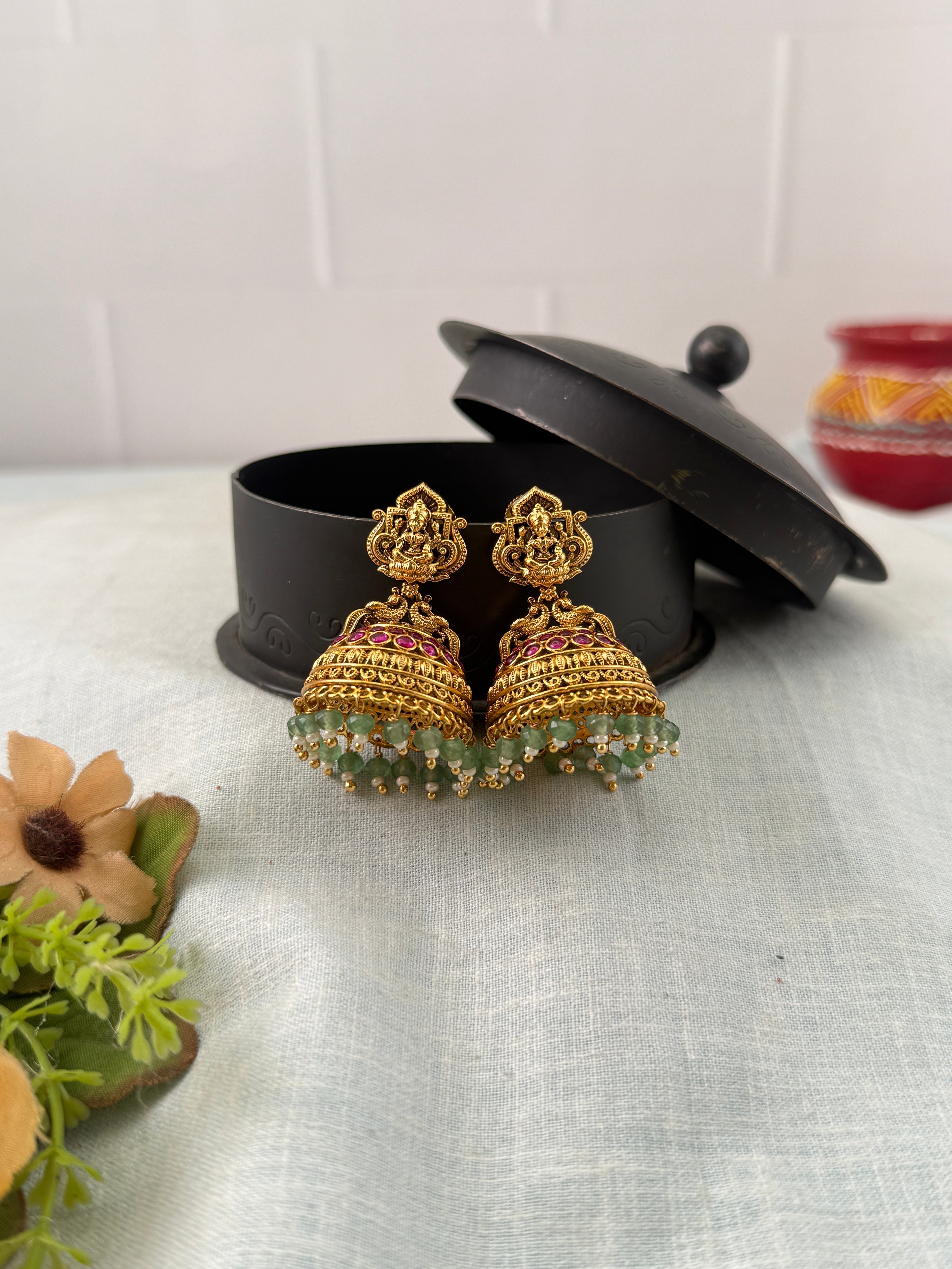 Antique Earrings, Bridal antique earrings, Antique Jhumka