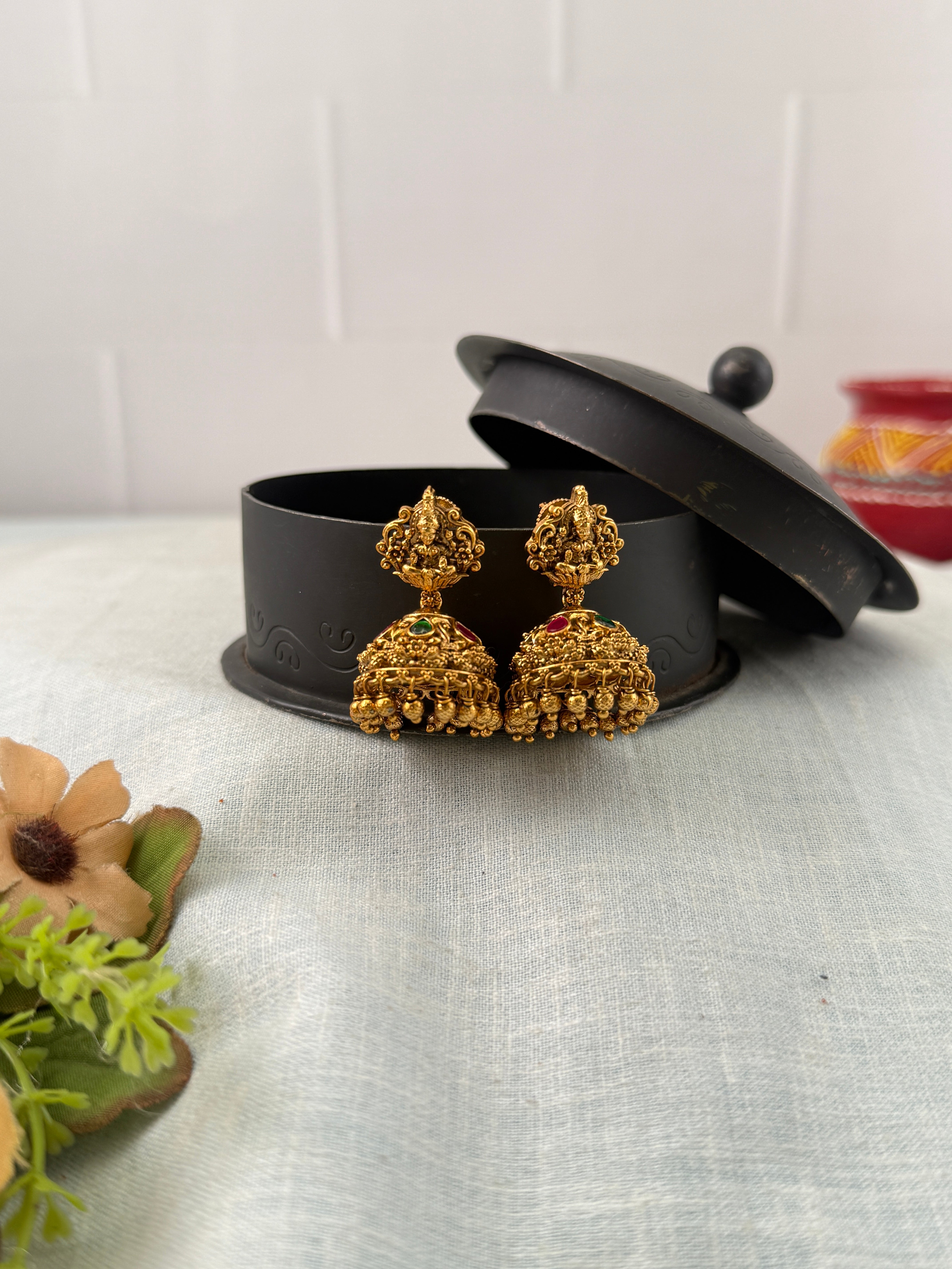 Antique Earrings, Bridal antique earrings, Antique Jhumka