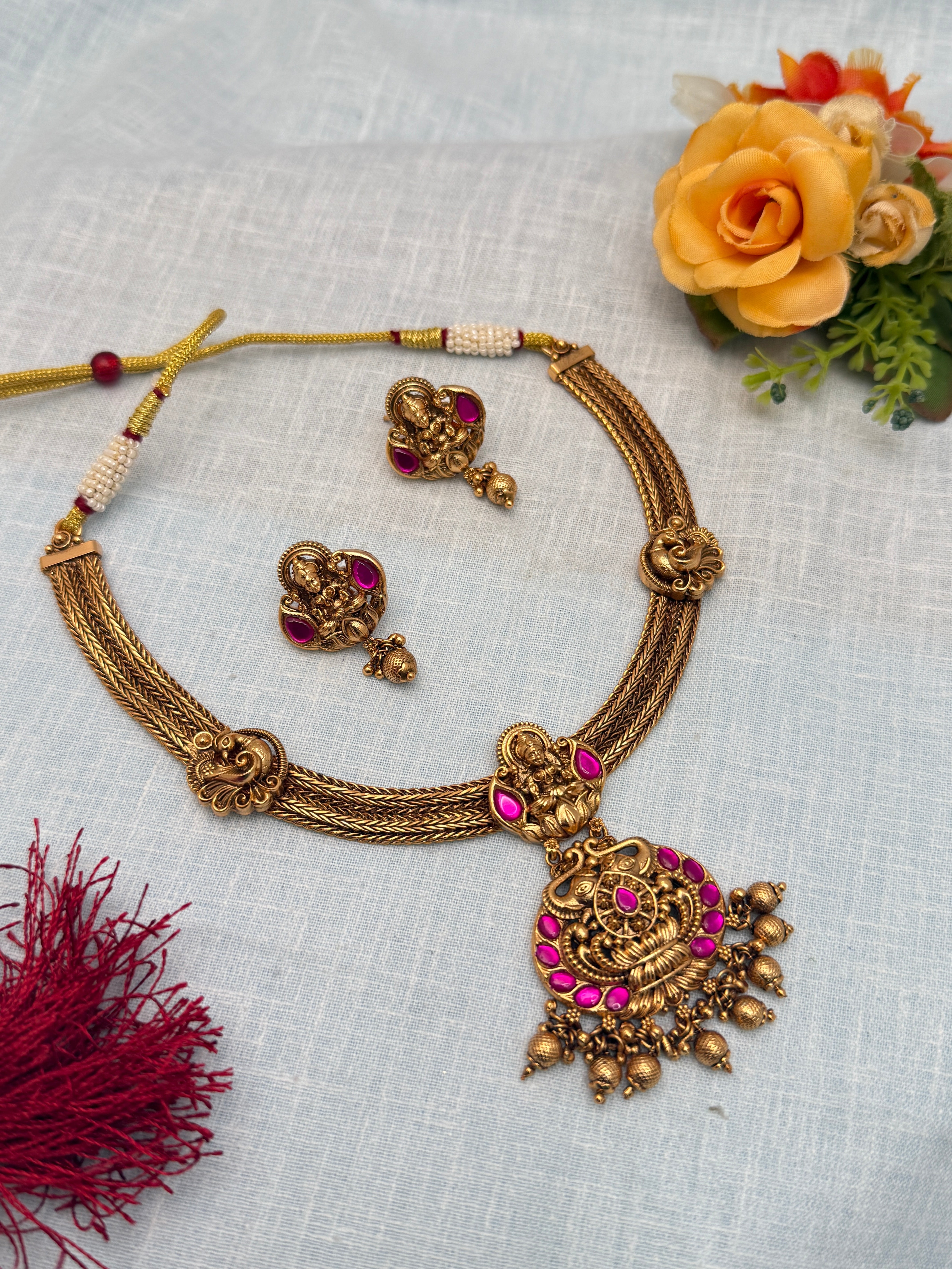Antique Necklace set, Bridal antique necklace, Kundan necklace, Antique necklace