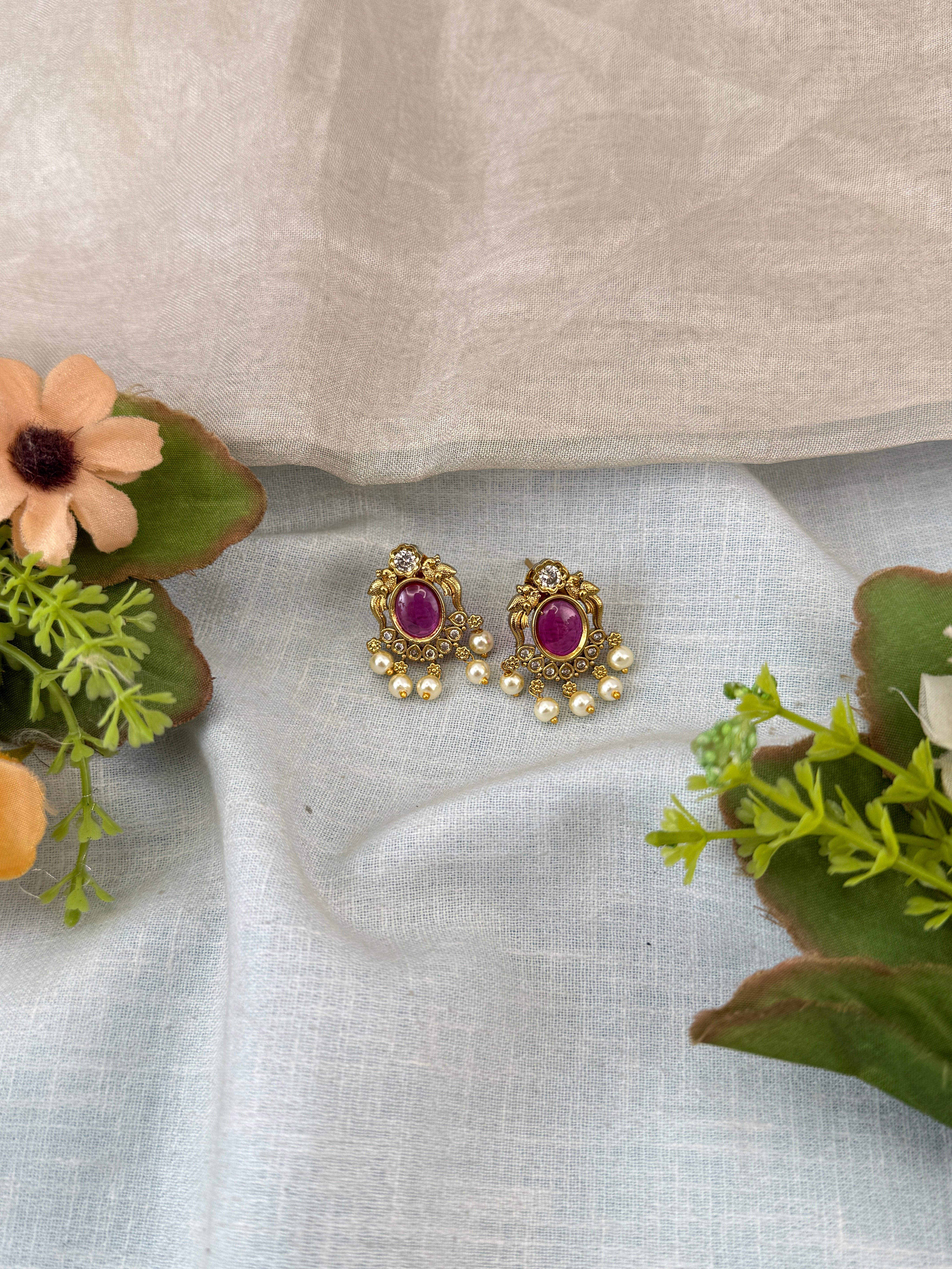 Indian wedding earrings, everyday wear antique earrings, stud design earrings, stud earrings online