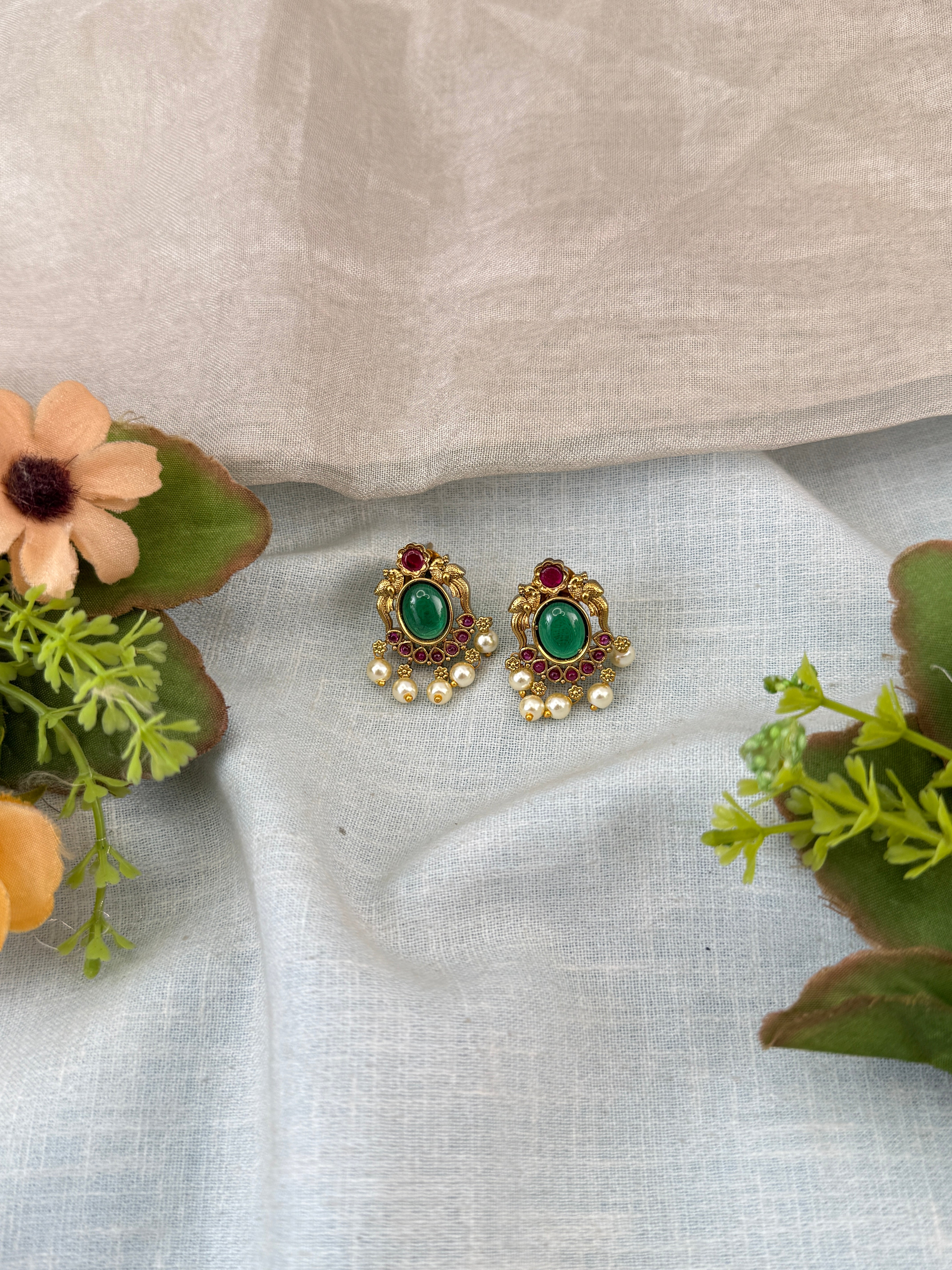Indian wedding earrings, everyday wear antique earrings, stud design earrings, stud earrings online