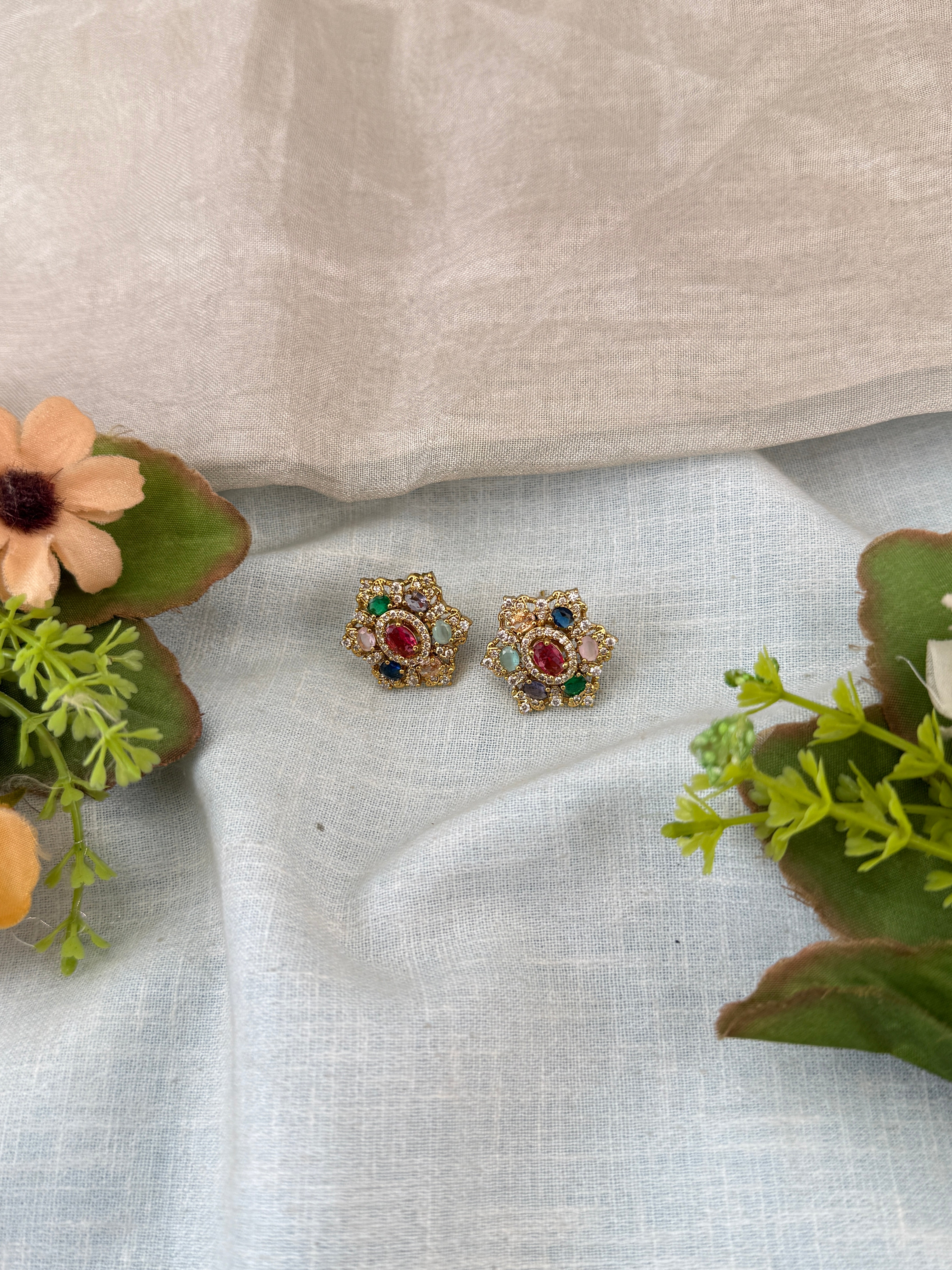 Indian wedding earrings, everyday wear antique earrings, stud design earrings, stud earrings online