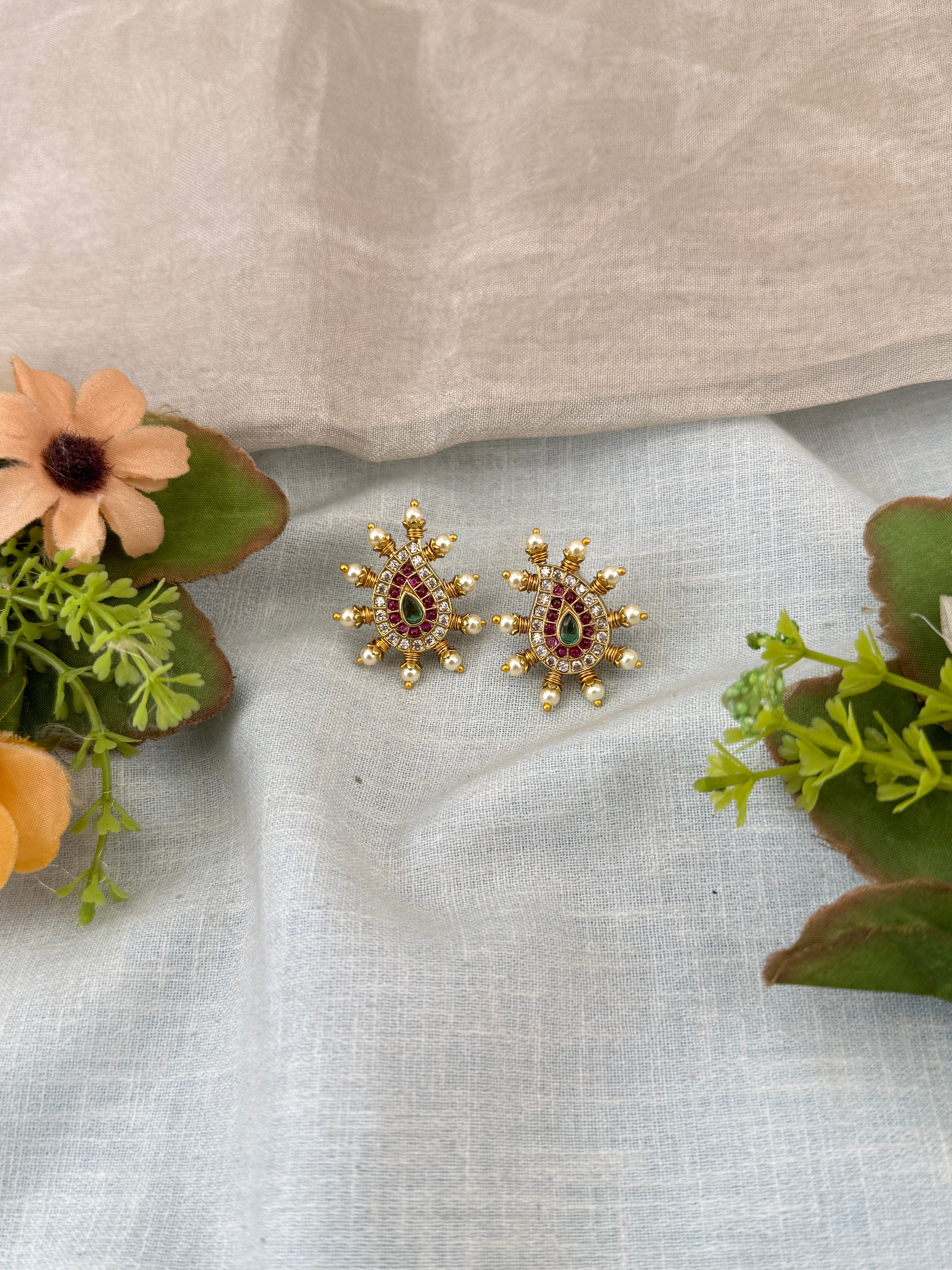 Indian wedding earrings, everyday wear antique earrings, stud design earrings, stud earrings online