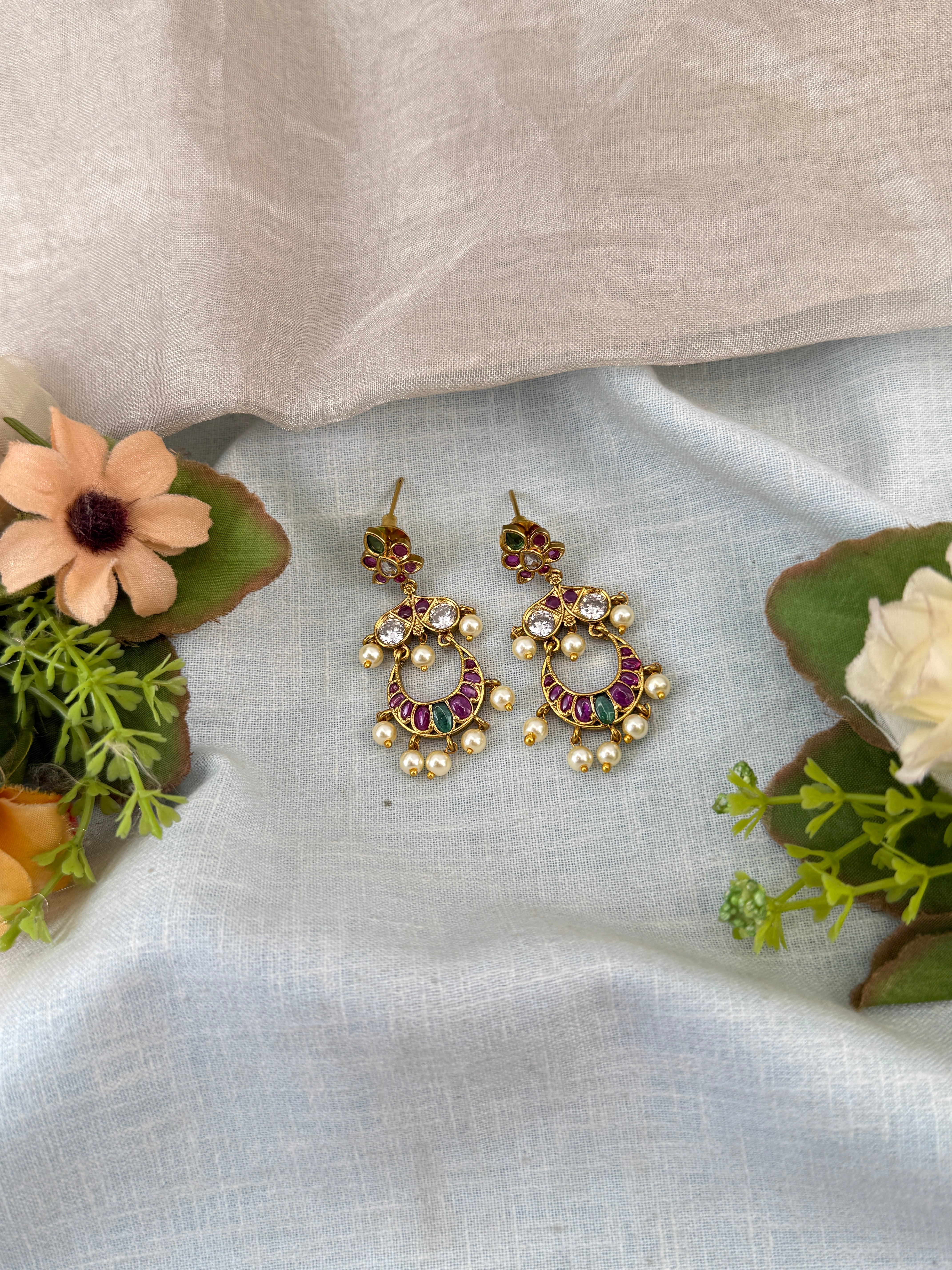 Indian wedding earrings, everyday wear antique earrings, stud design earrings, stud earrings online