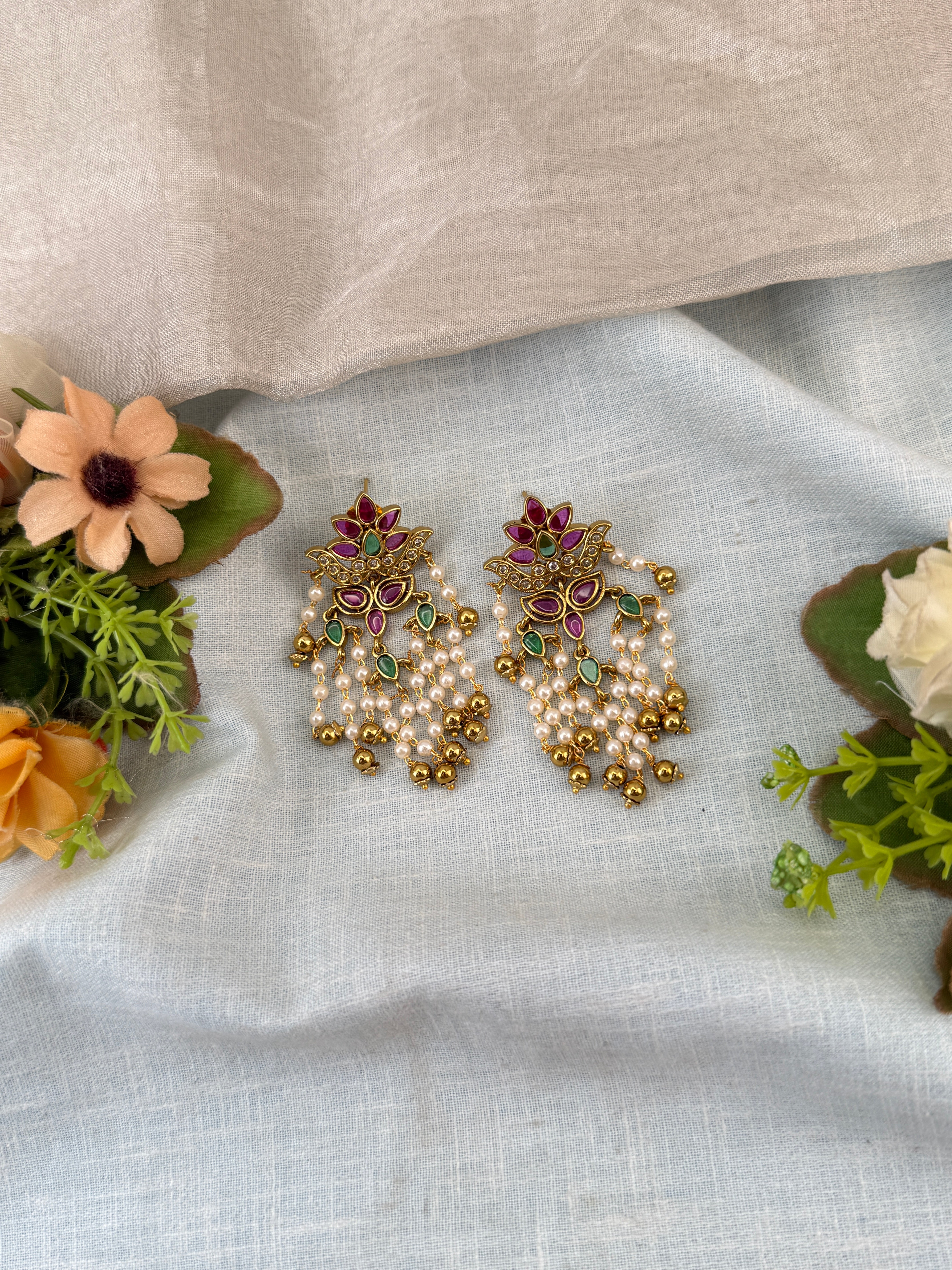 Indian wedding earrings, everyday wear antique earrings, stud design earrings, stud earrings online