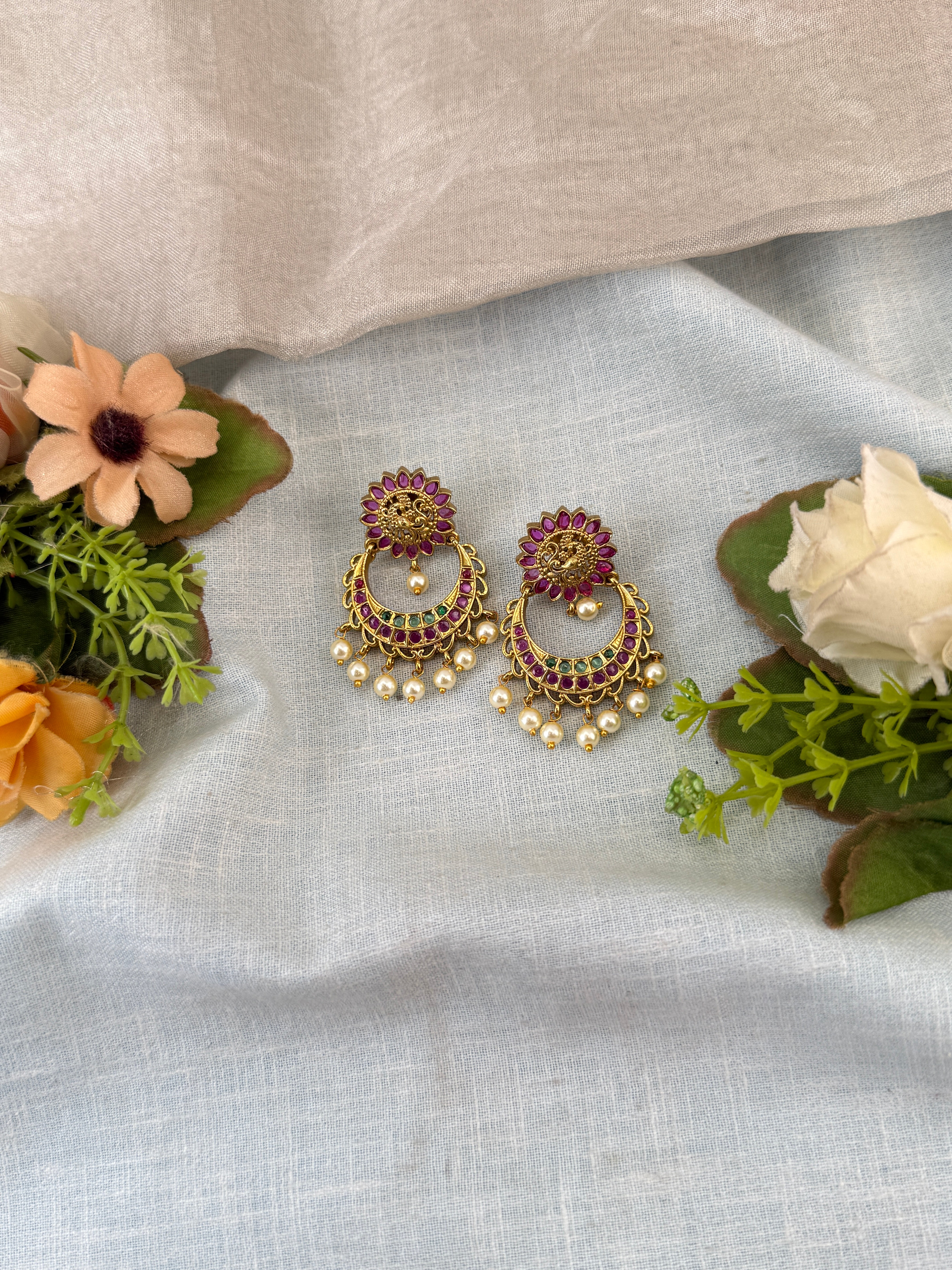 Indian wedding earrings, everyday wear antique earrings, stud design earrings, stud earrings online