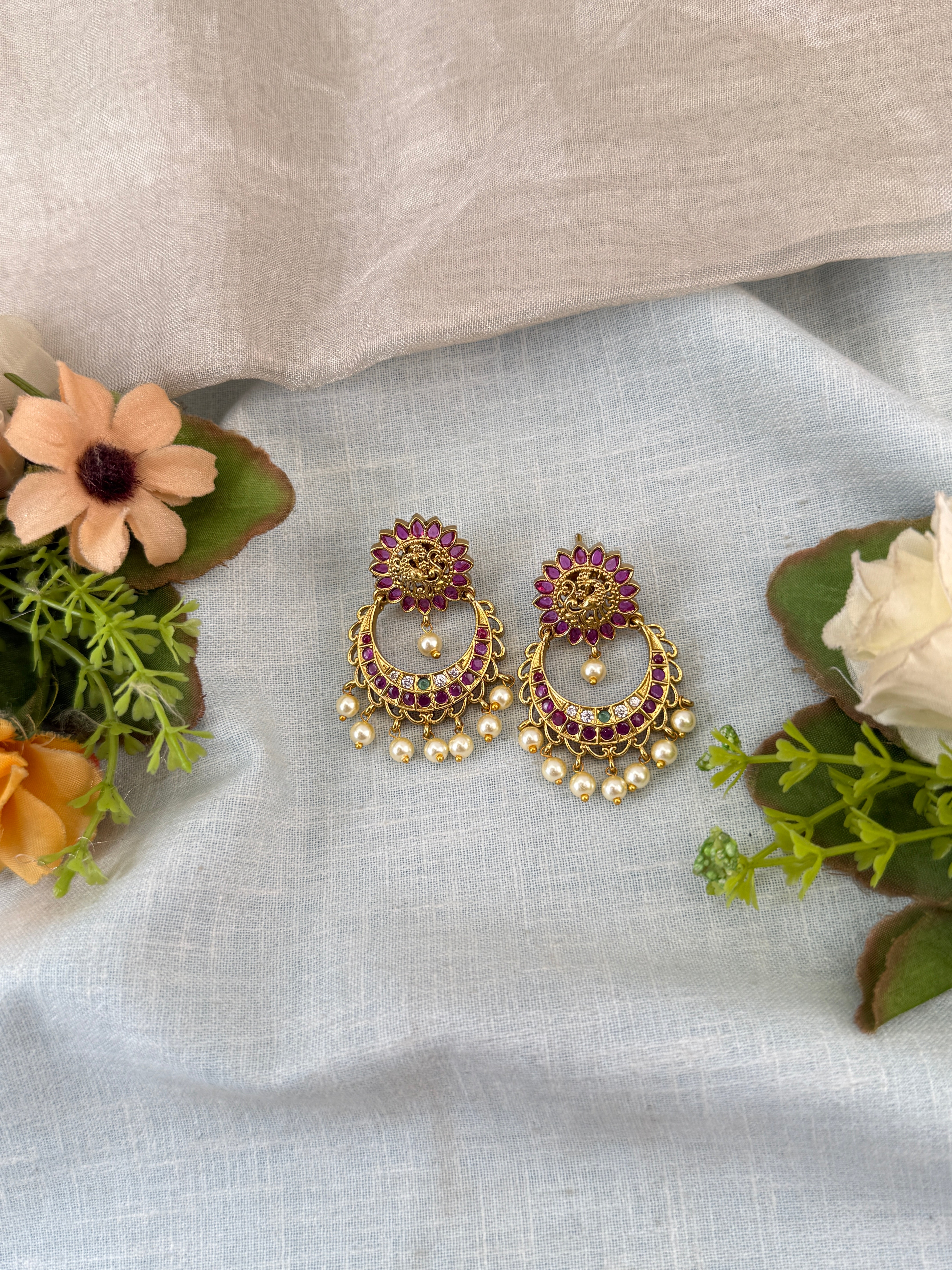Indian wedding earrings, everyday wear antique earrings, stud design earrings, stud earrings online