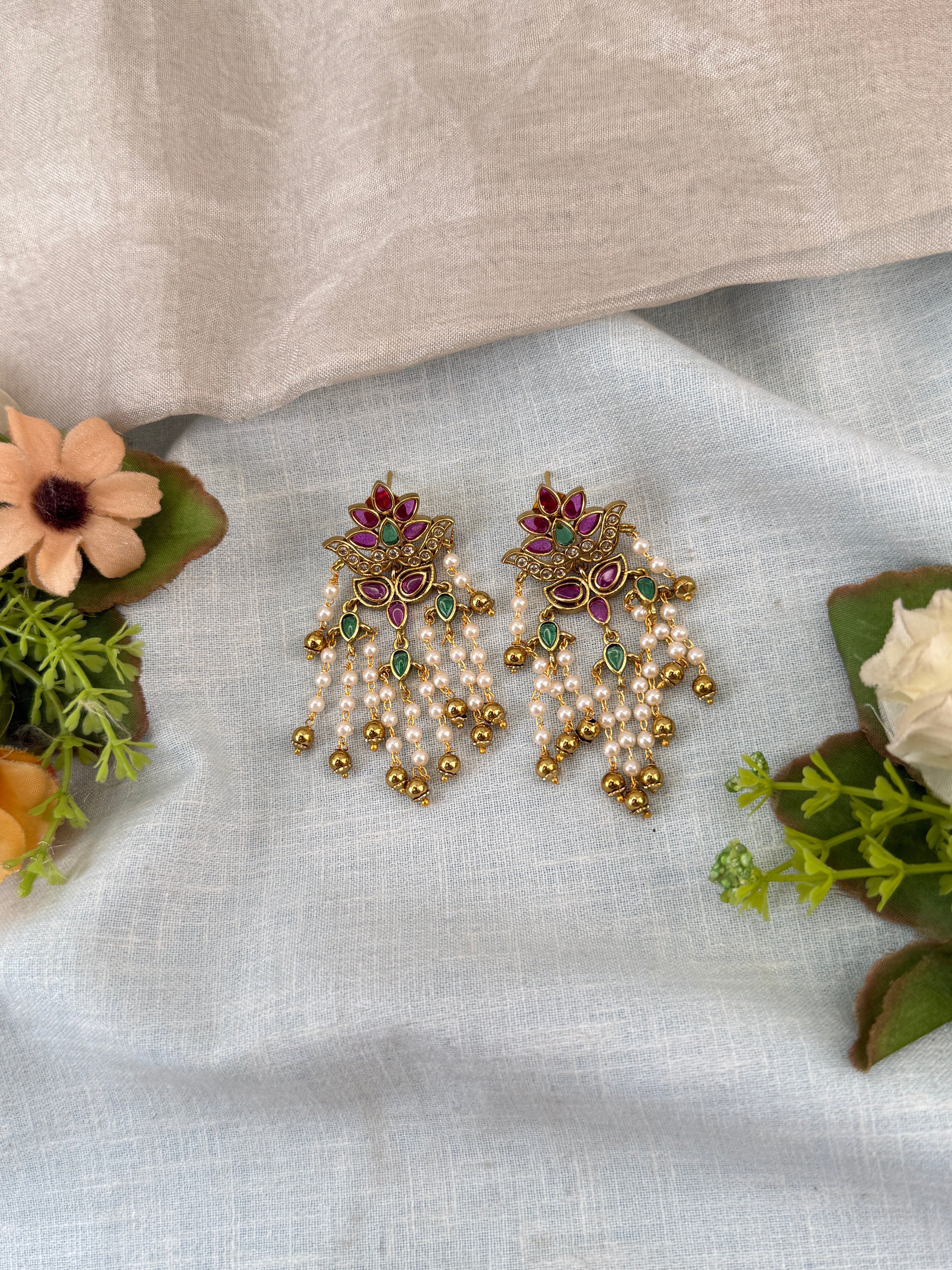 Indian wedding earrings, everyday wear antique earrings, stud design earrings, stud earrings online