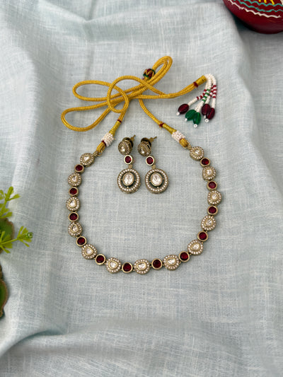 Kundan Designer Necklace Premium Short Set | N1264
