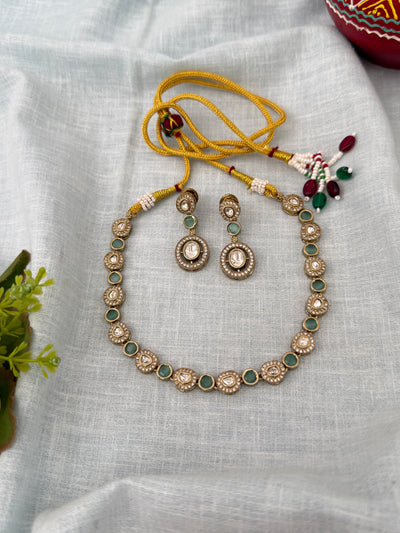 Kundan Designer Necklace Premium Short Set | N1266