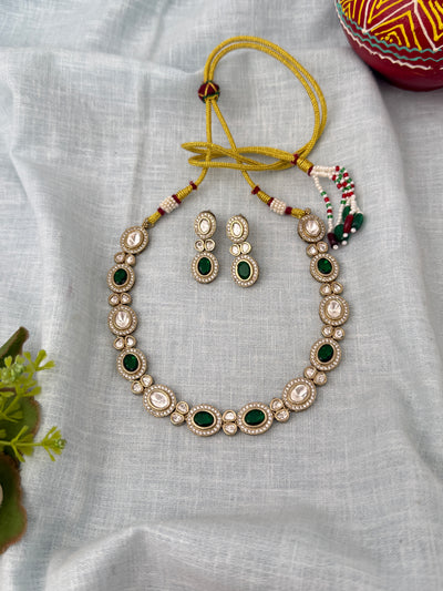 Kundan Designer Necklace Premium Short Set | N1275
