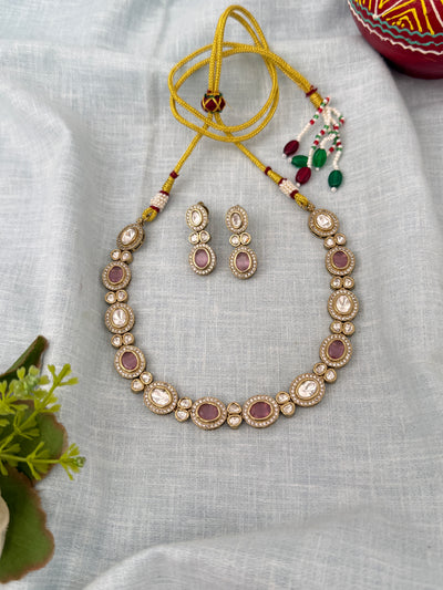 Kundan Designer Necklace Premium Short Set | N1277