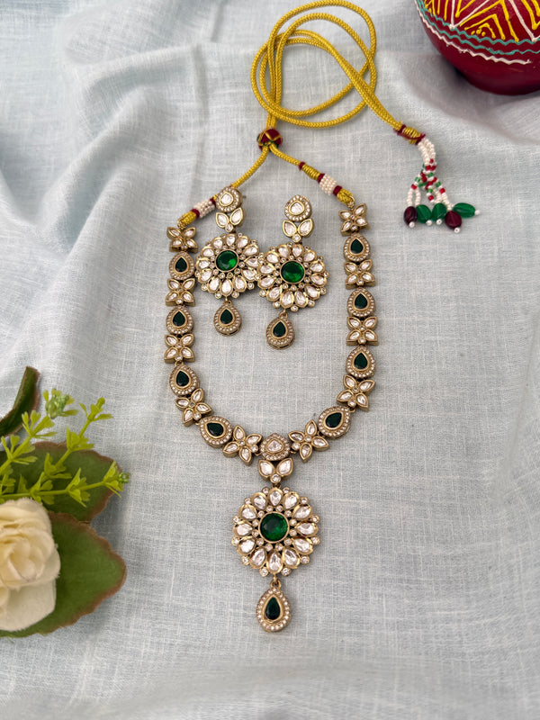Kundan Designer Necklace Premium Short Set | N1265