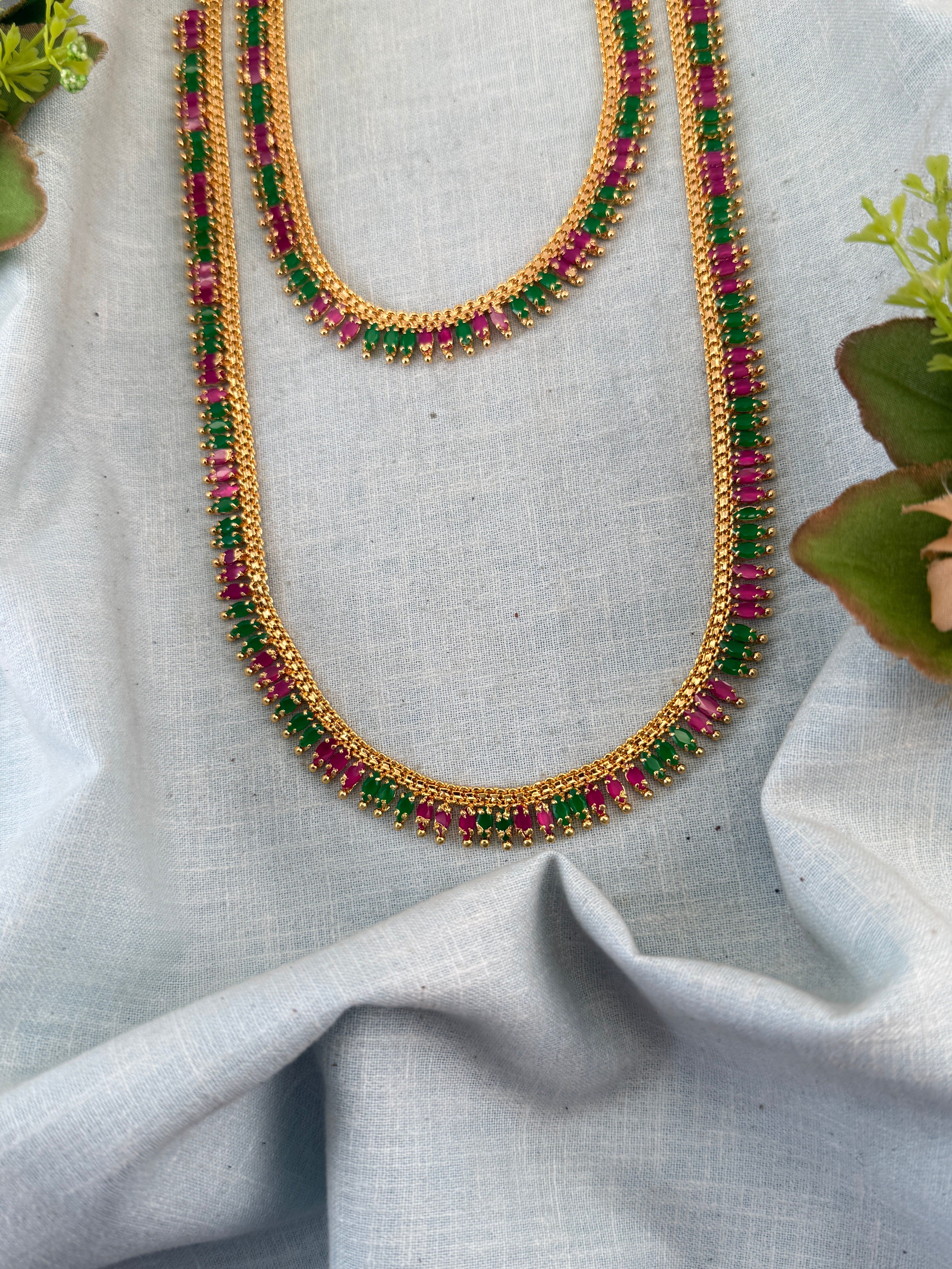 Premium Gold Like Stone Full Necklace Set 849