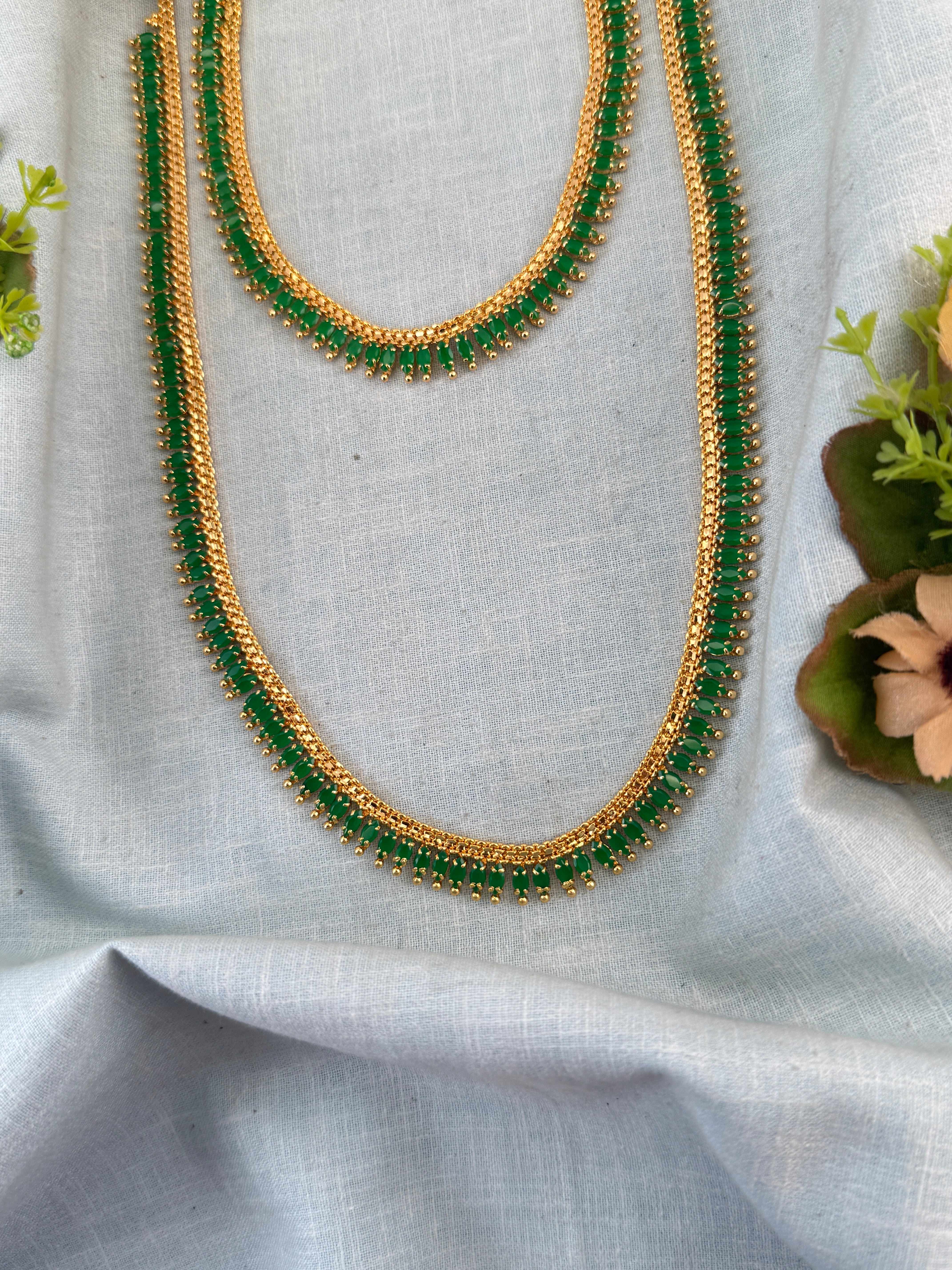 Premium Gold Like Stone Full Necklace Set 851