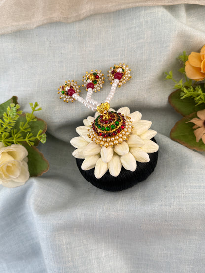 Traditional antique maatal ear chains – South Indian Jhumka ear chains, Ear maatal, jadebille, hair choti