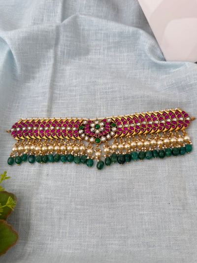 Jadau Kundan Grand Choker Necklace Premium Short Set | N1262
