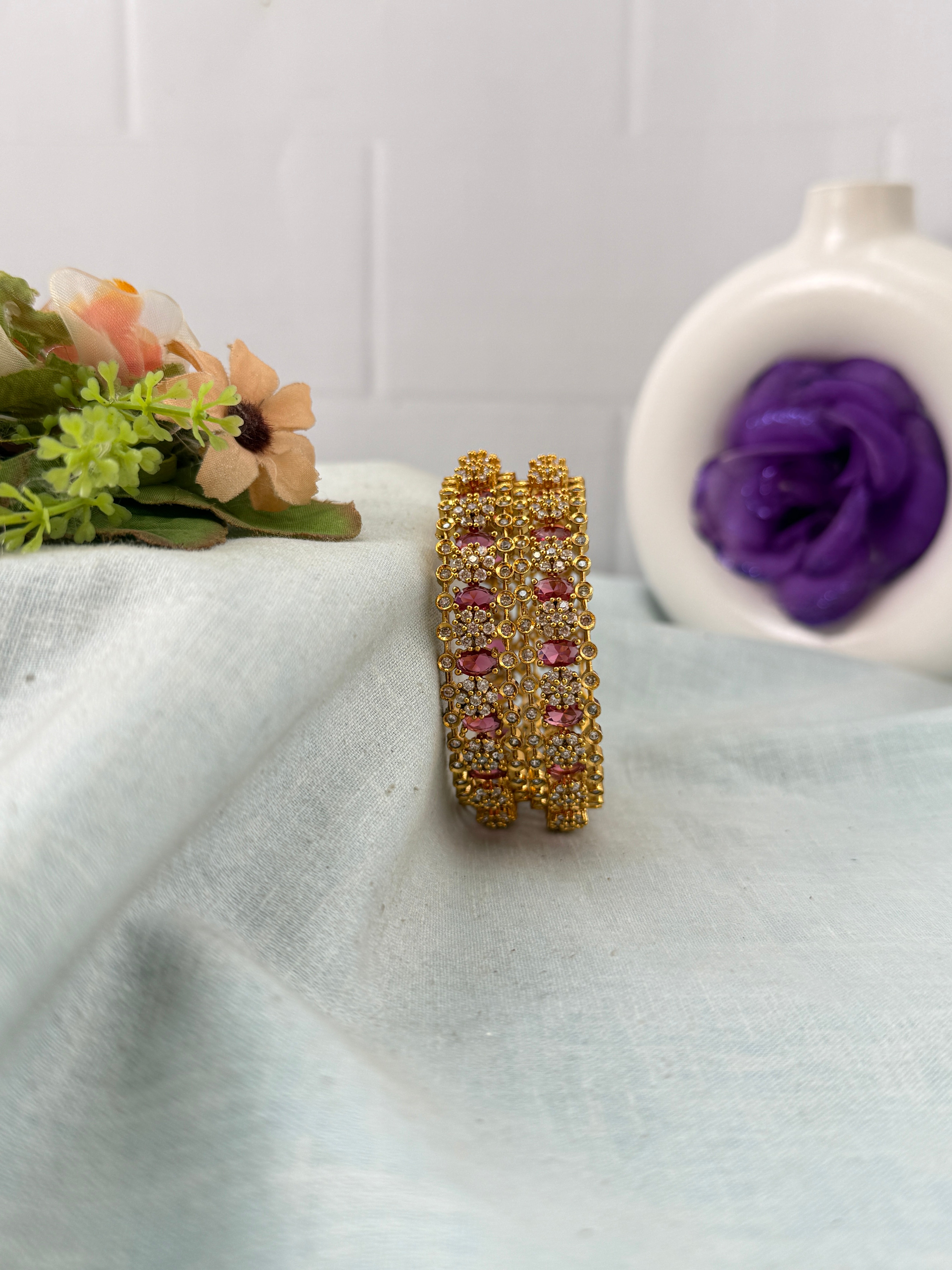 Antique temple style bridal bangles for women by Mahila