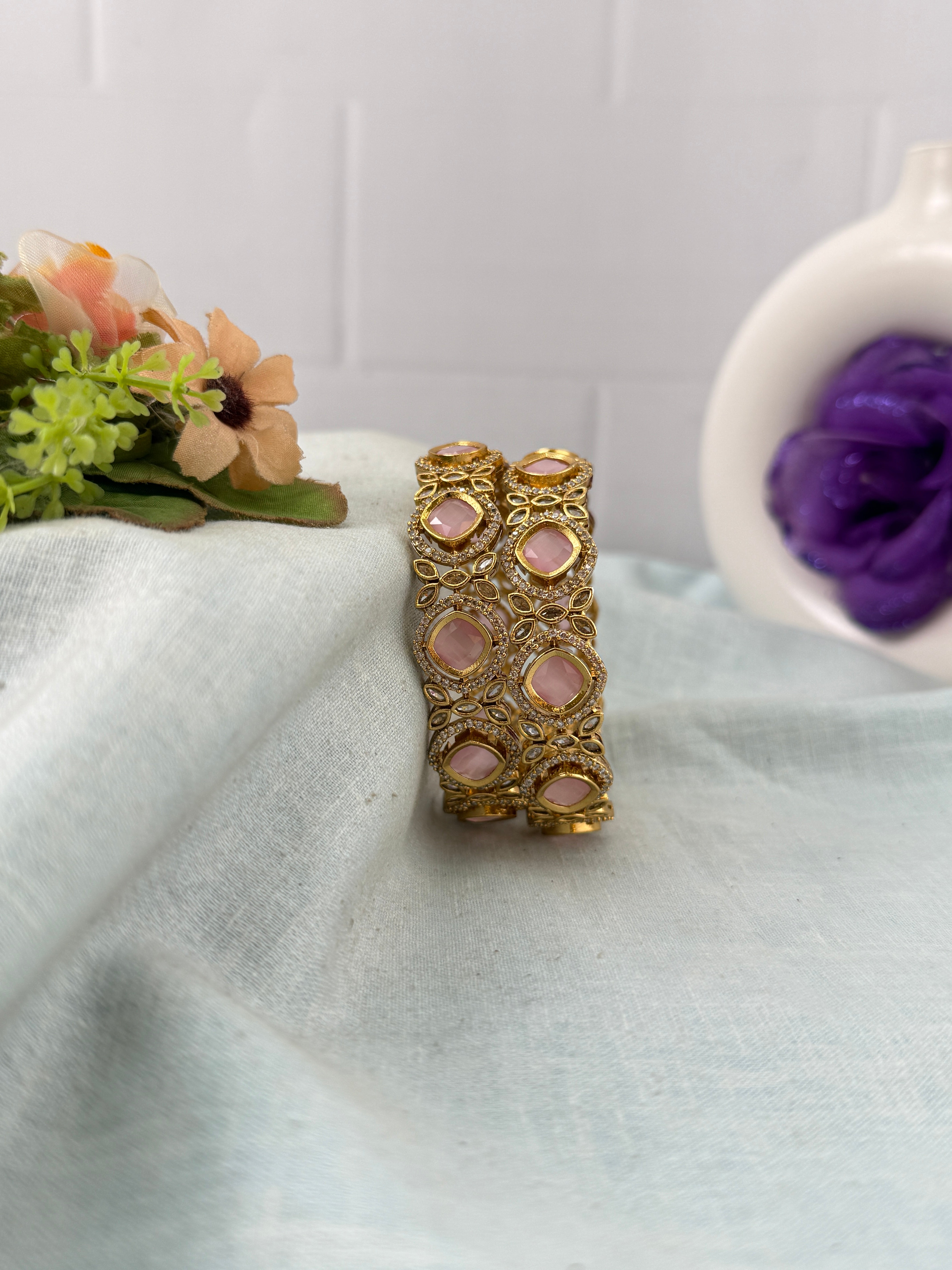 Antique temple style bridal bangles for women by Mahila
