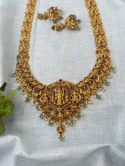 Antique Grand Necklace Srinivasa Pendant Long Set| N1217