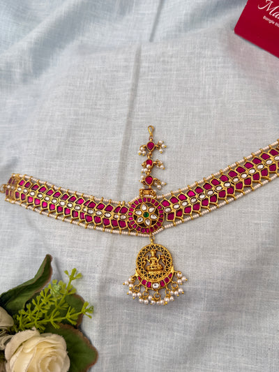 Jadau Kundan Royal Maang Tikka Set| M0006
