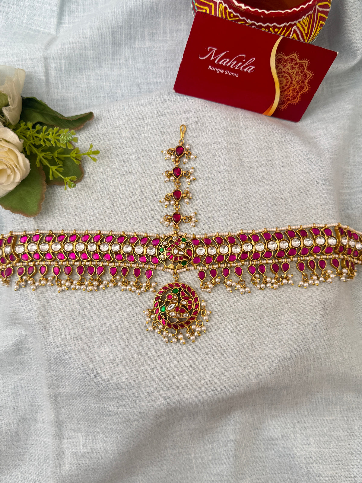 Jadau Kundan Premium Peacock Maang Tikka Set| M0005