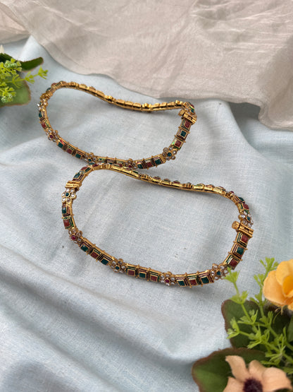 Traditional Gold Jade Kuchu– South Indian Bridal Hair Accessory, Jade Kuch, hair choti