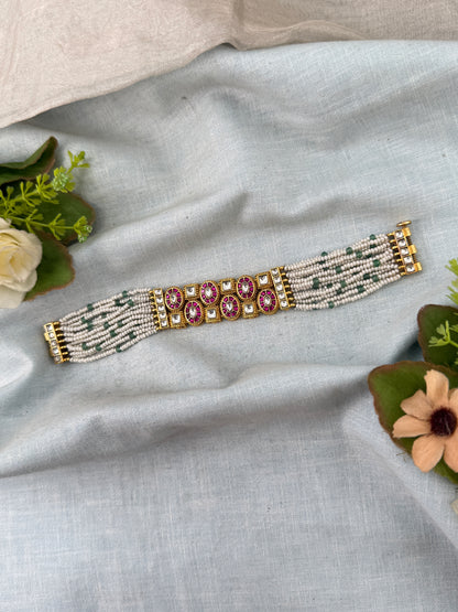 Traditional Gold Jade Kuchu– South Indian Bridal Hair Accessory, Jade Kuch, hair choti