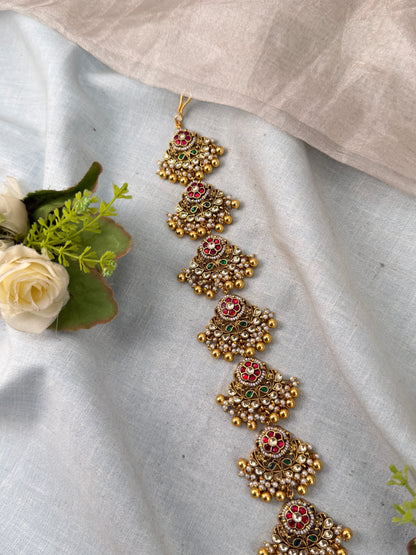 Premium Jadau Kundan Bridal Mid Long Jade 0172