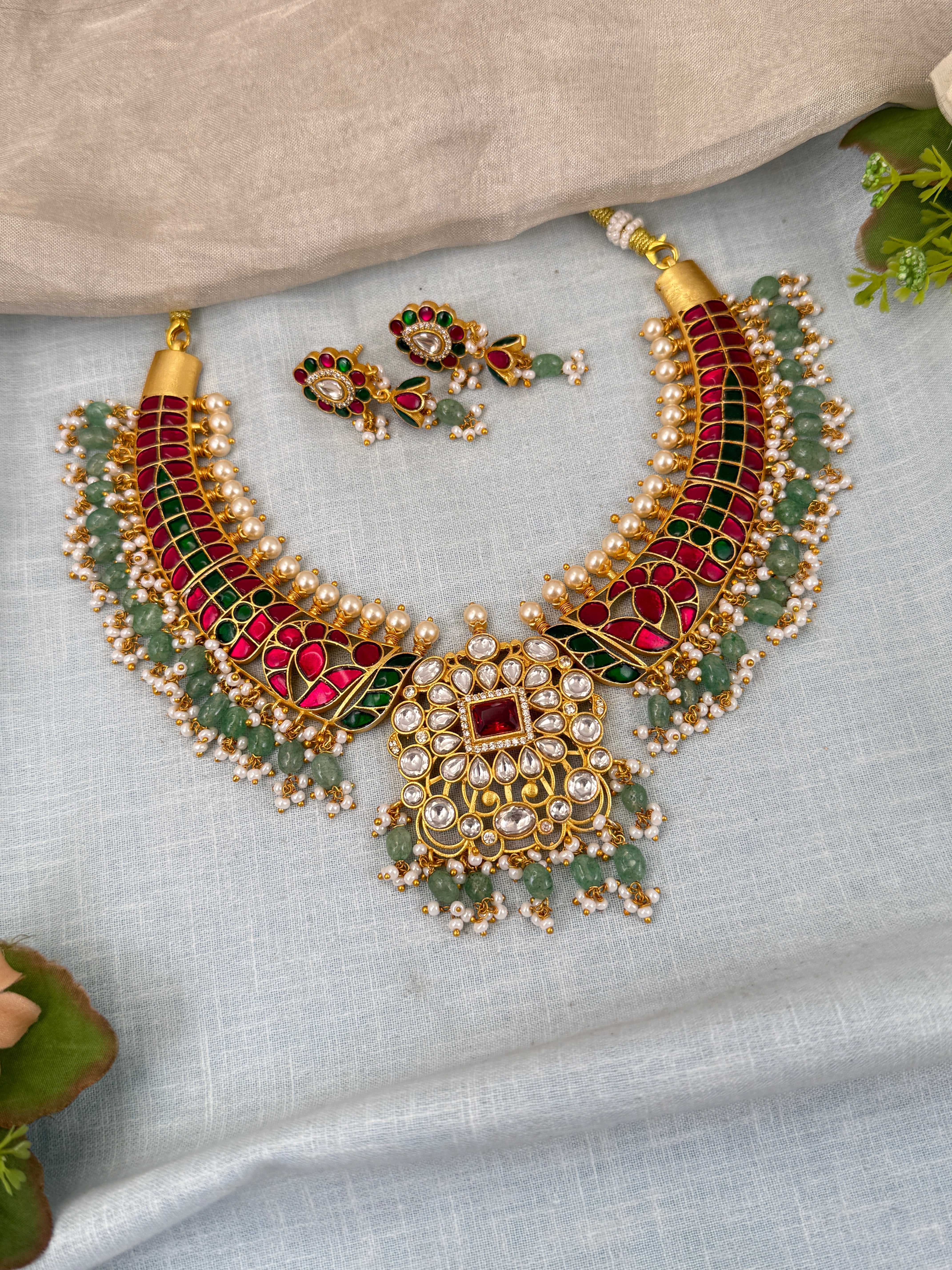 Jadau Kundan Necklace set, Bridal Jadau Kundan necklace, Kundan necklace, Jadau necklace