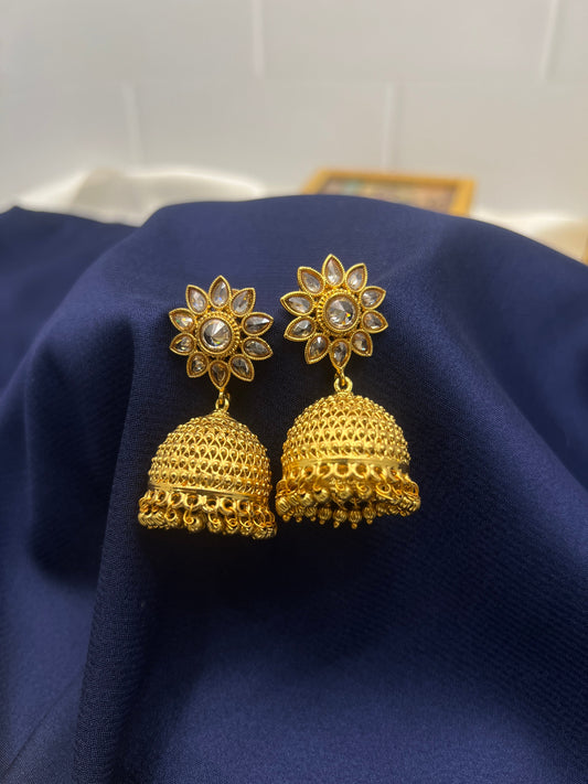 Antique Gold Jhumka 0065 - Mahilas