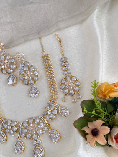 Zircon Stone Short Necklace Set | Combo | 017