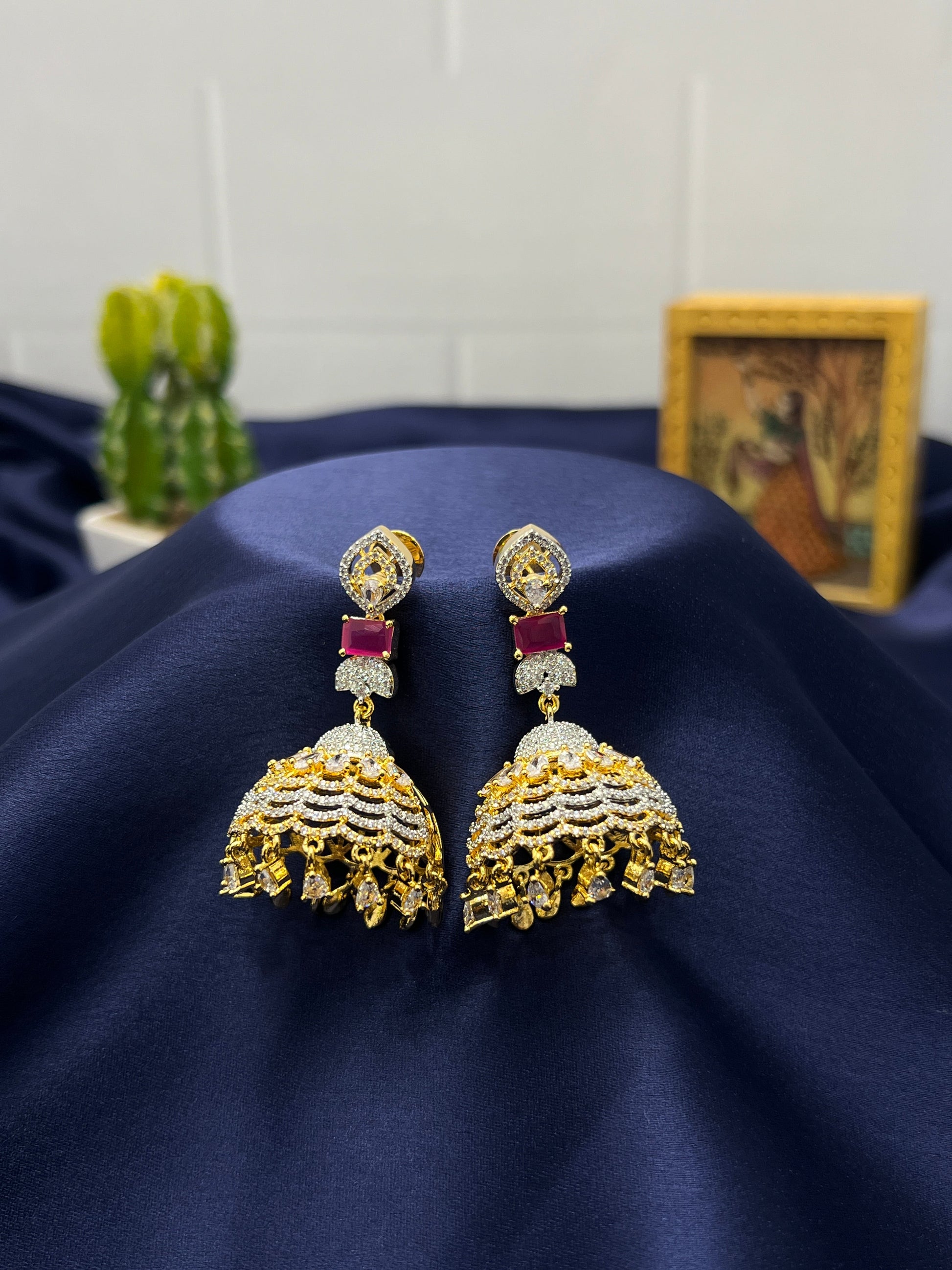 Stone Jhumka 0088 - Mahilas