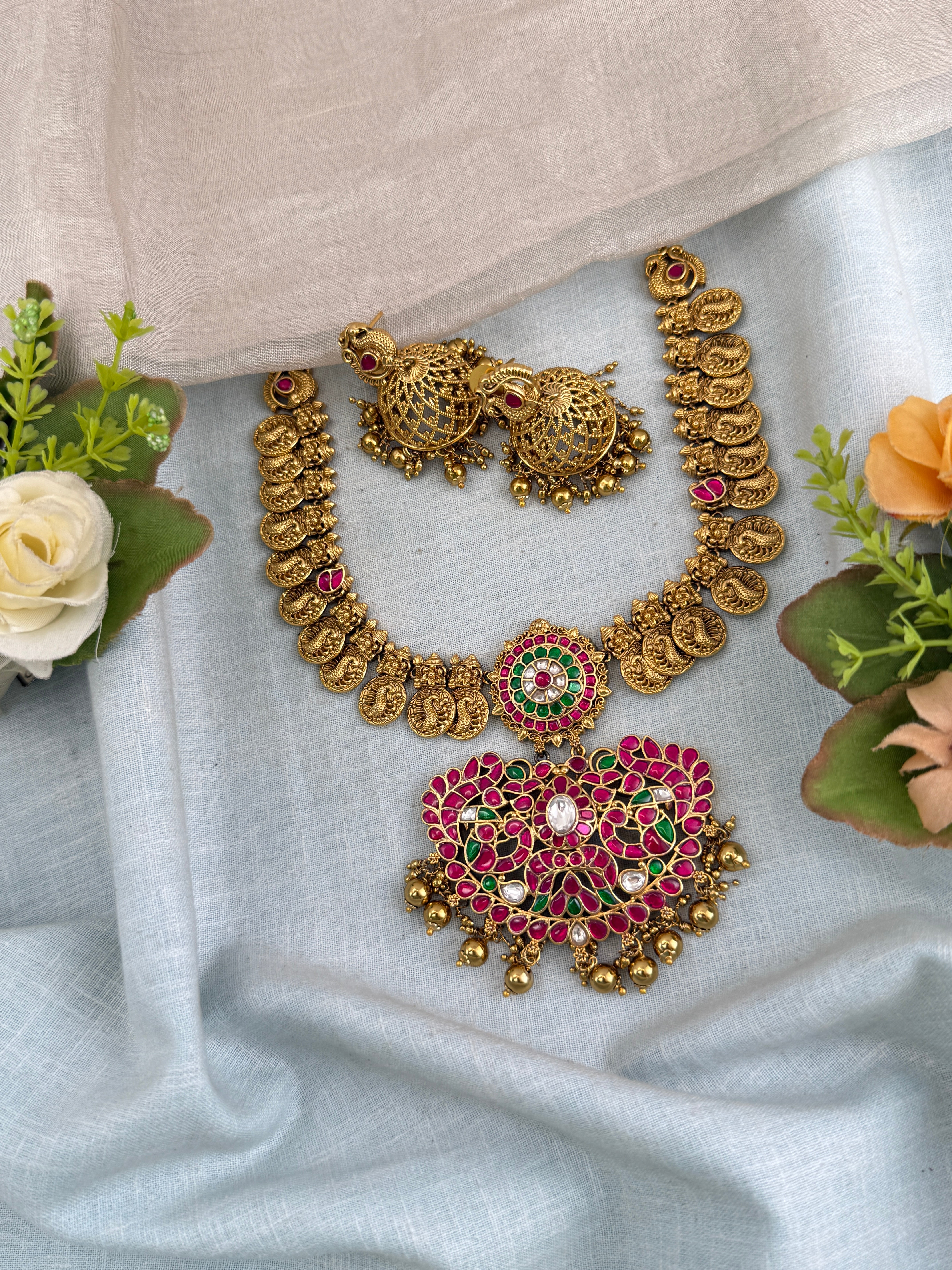Antique temple necklace for women