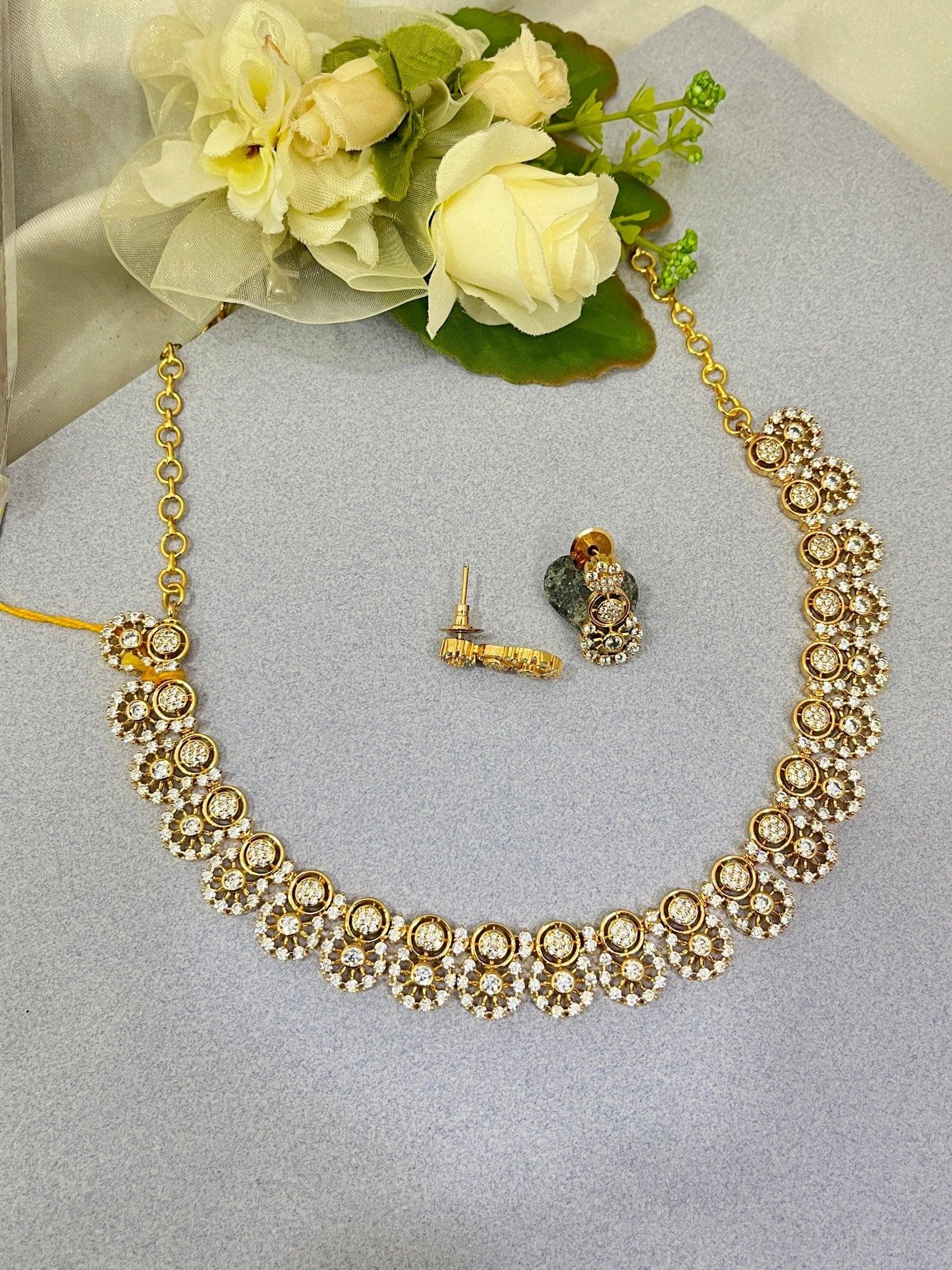 American Diamond Necklace Set - Mahilas