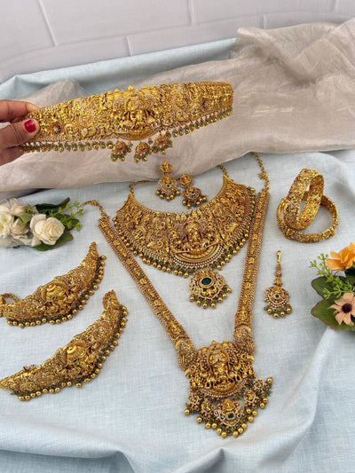 Antique Bridal Necklace Full Set Grand Gajalakshmi | N0364 - Mahilas