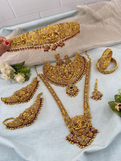 Antique Bridal Necklace Full Set Grand Gajalakshmi | N0365 - Mahilas