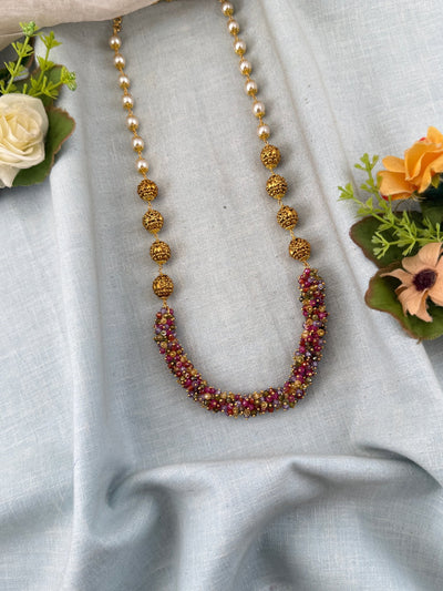 Antique Chain Pearl Mala | N0376 - Mahilas
