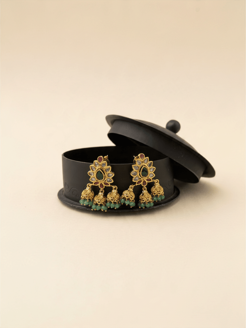 Antique Designer Jhumka Earrings| E0772 - Mahilas