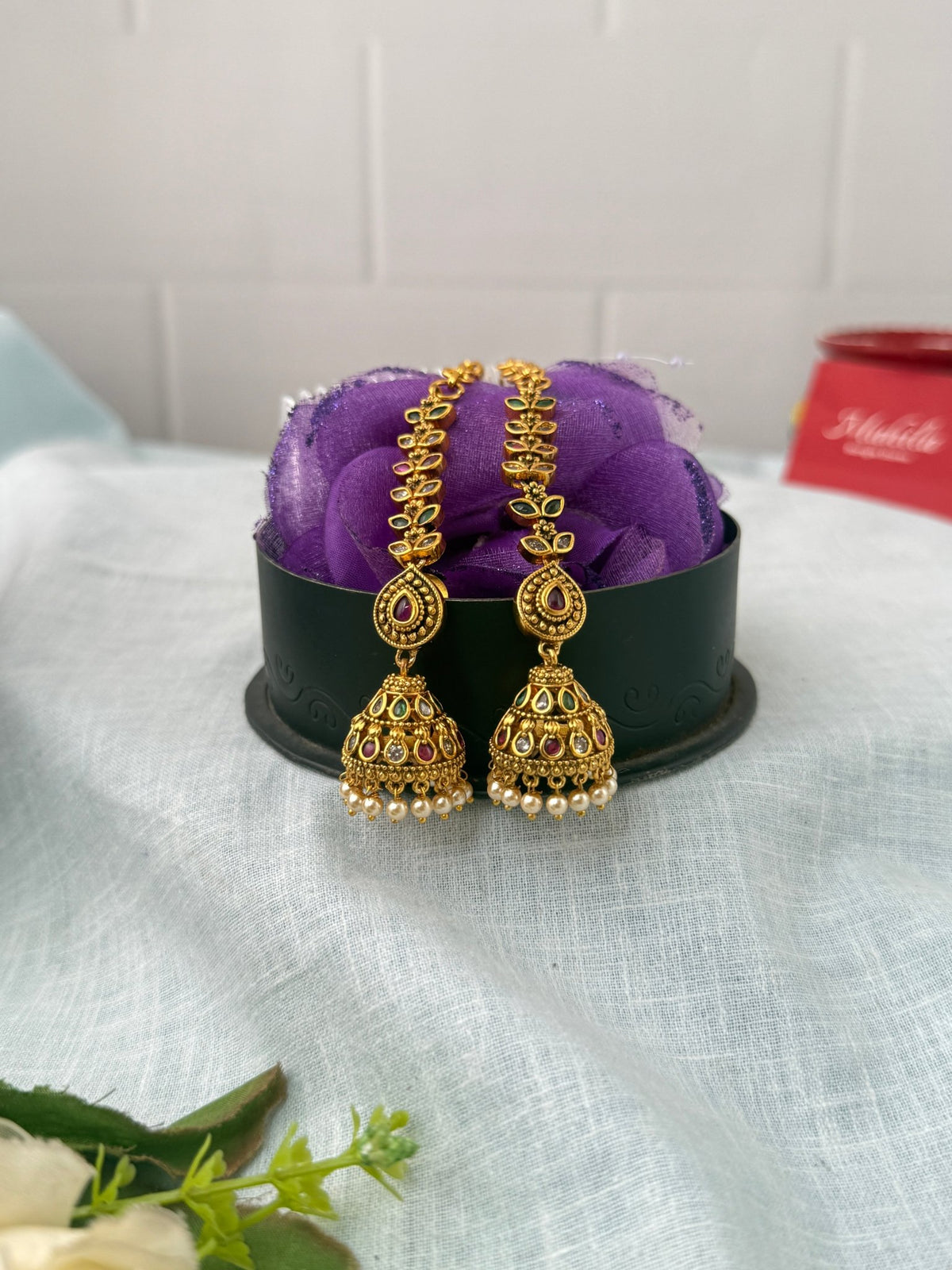 Antique Designer Jhumka Earrings With Maatal| E0745 - Mahilas