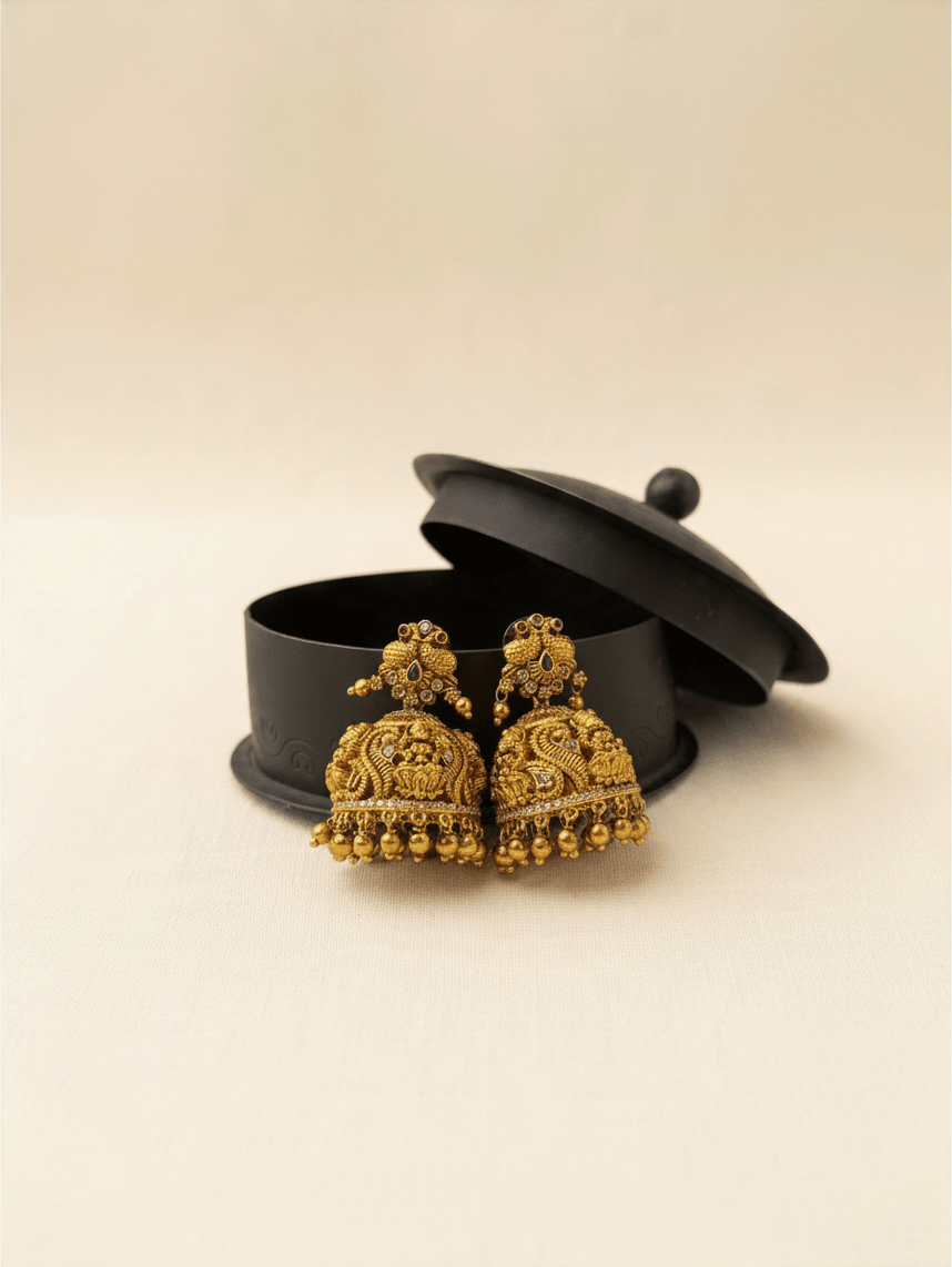 Antique Designer Lakshmi Jhumka Earrings| E0729 - Mahilas