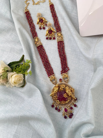 Antique Designer Long Layer Pendant Neacklace Set | N0523 - Mahilas