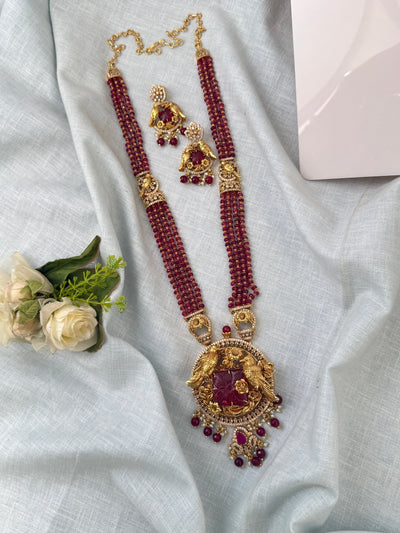 Antique Designer Long Layer Pendant Neacklace Set | N0523 - Mahilas