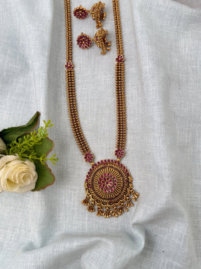 Antique Designer Necklace Elegant Long Set | N0896 - Mahilas