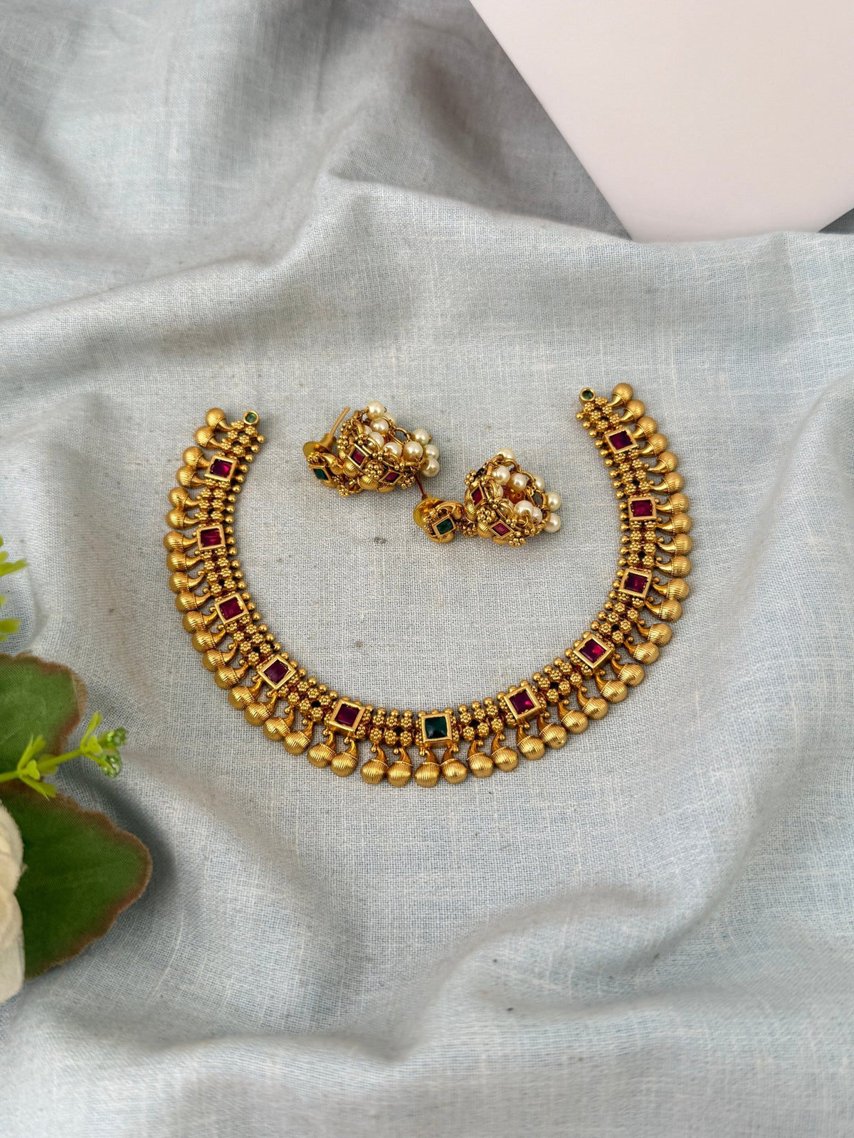 Antique Designer Necklace Short Set| N0709 - Mahilas