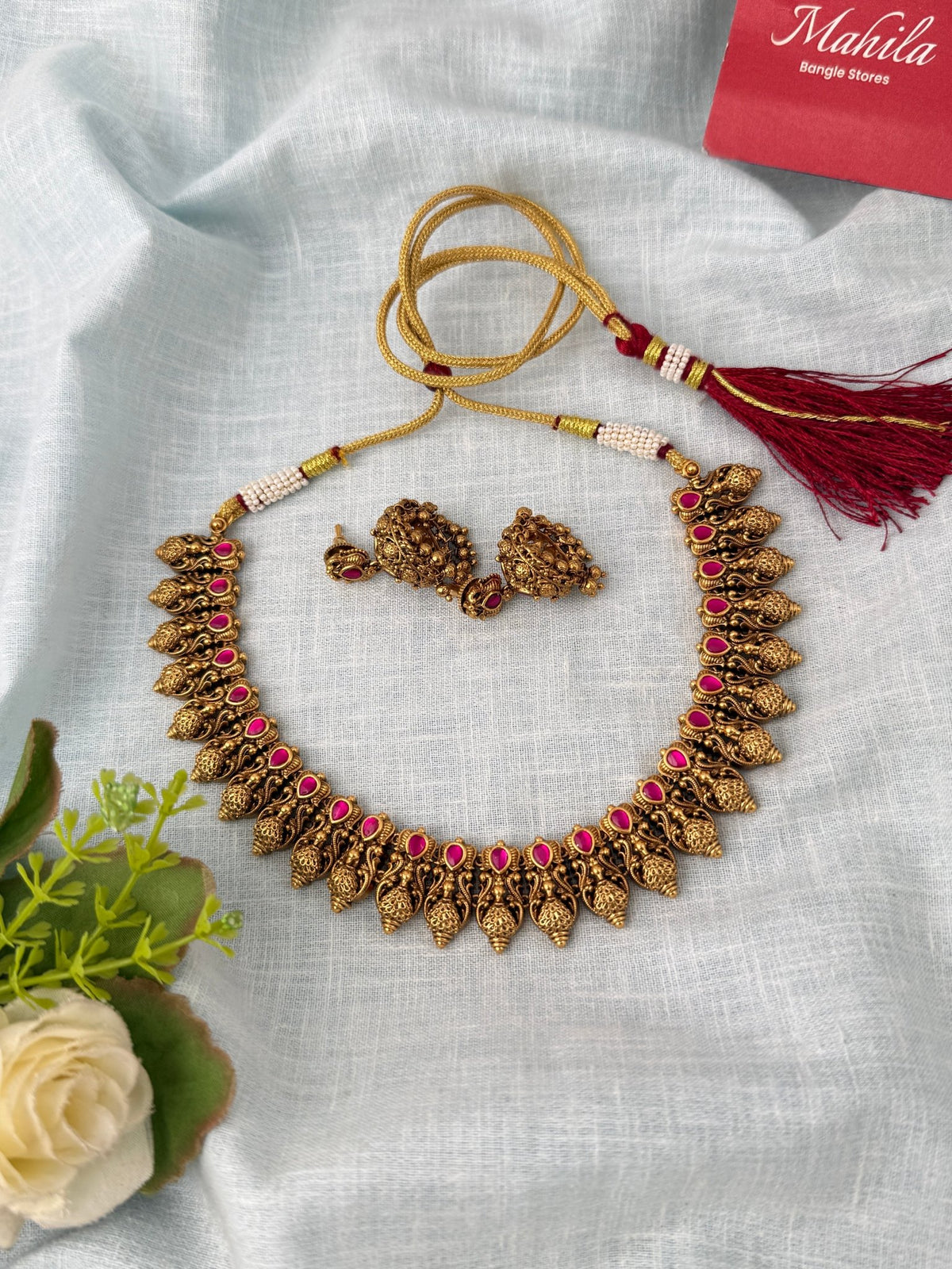 Antique Designer Necklace Short Set| N1187 - Mahilas